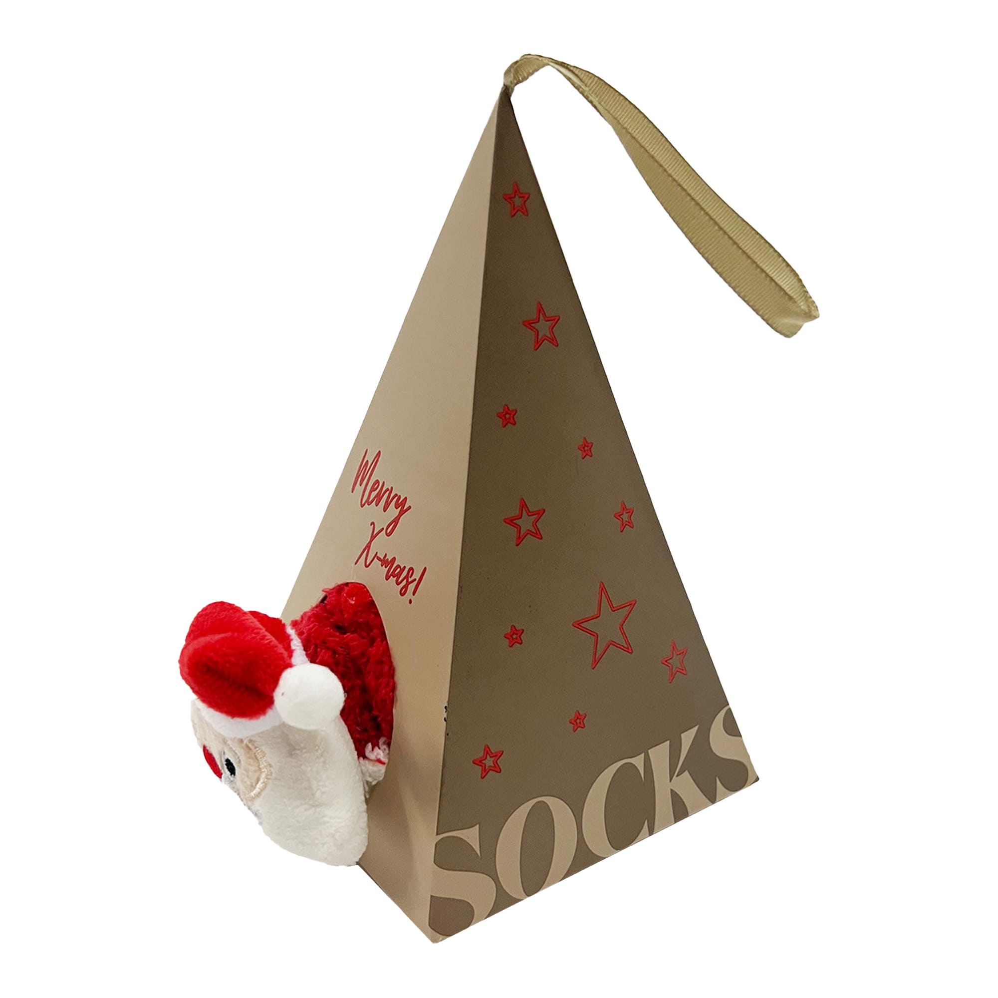 FUNNY SANTA   huissokken - one size - kerstman - Biking Red - rood