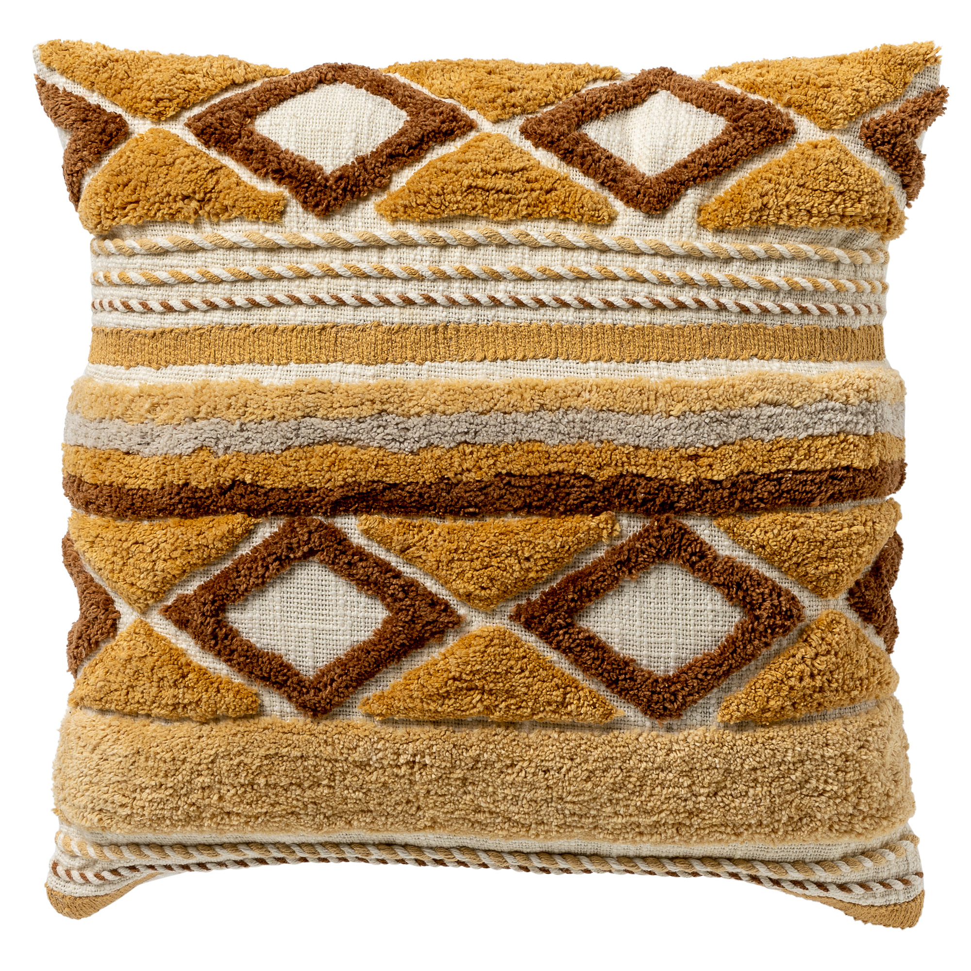 GAIA - Sierkussen 45x45 cm Tobacco Brown - bruin