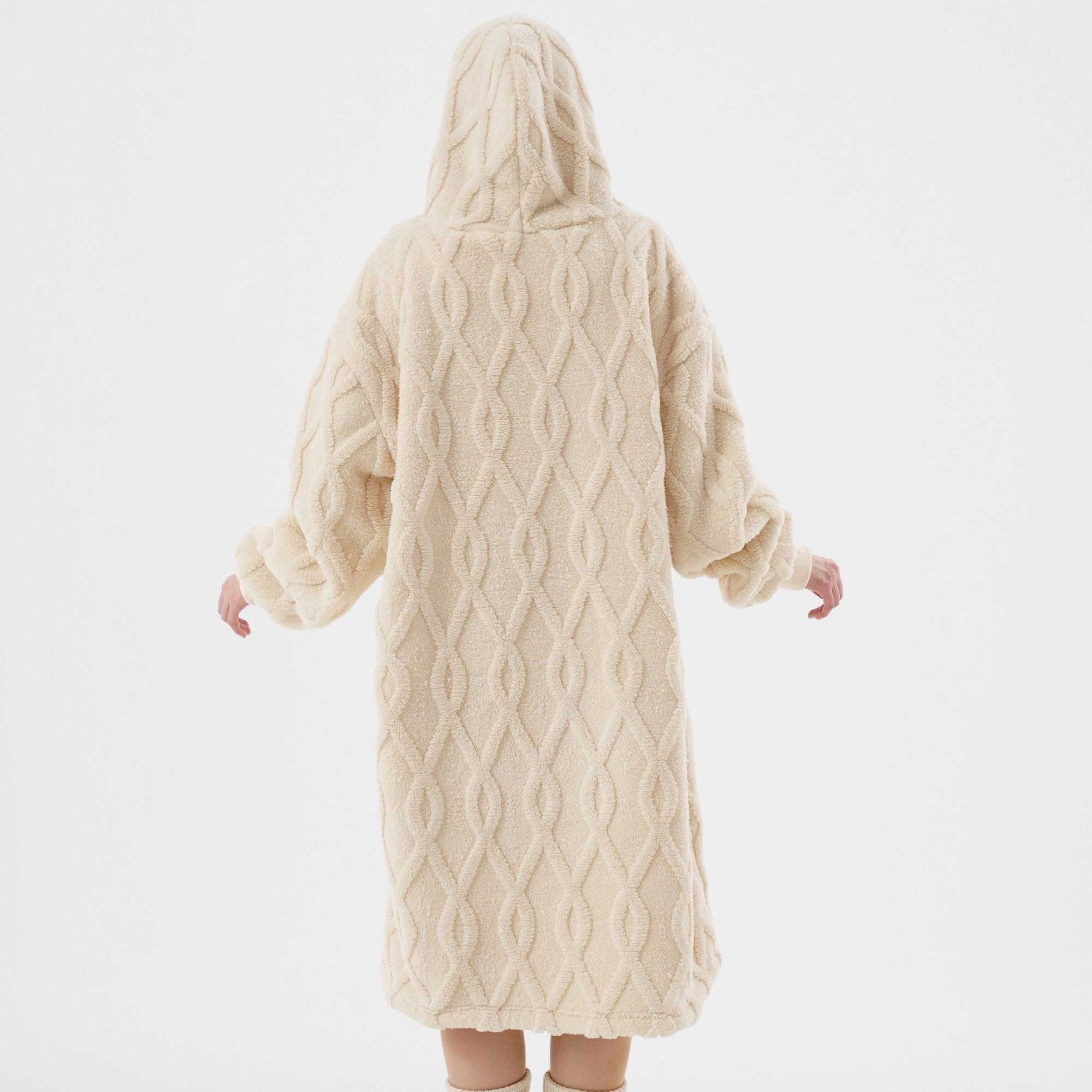 ROSETTA - hoodie 70x110 cm - hoodie deken - volwassenen - Bone White - wit