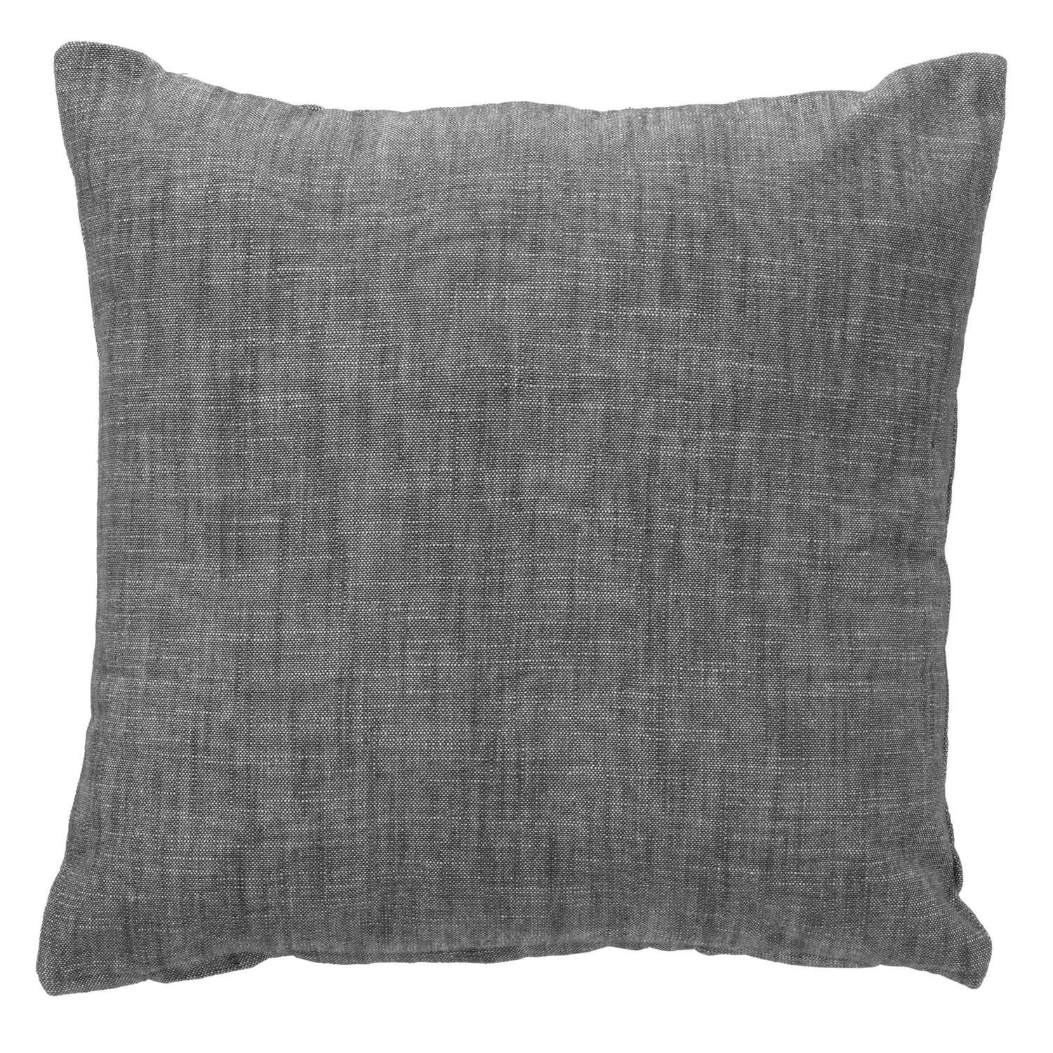 NATURA - sierkussen 45x45 cm - 100% biologisch katoen - Charcoal Gray - antraciet