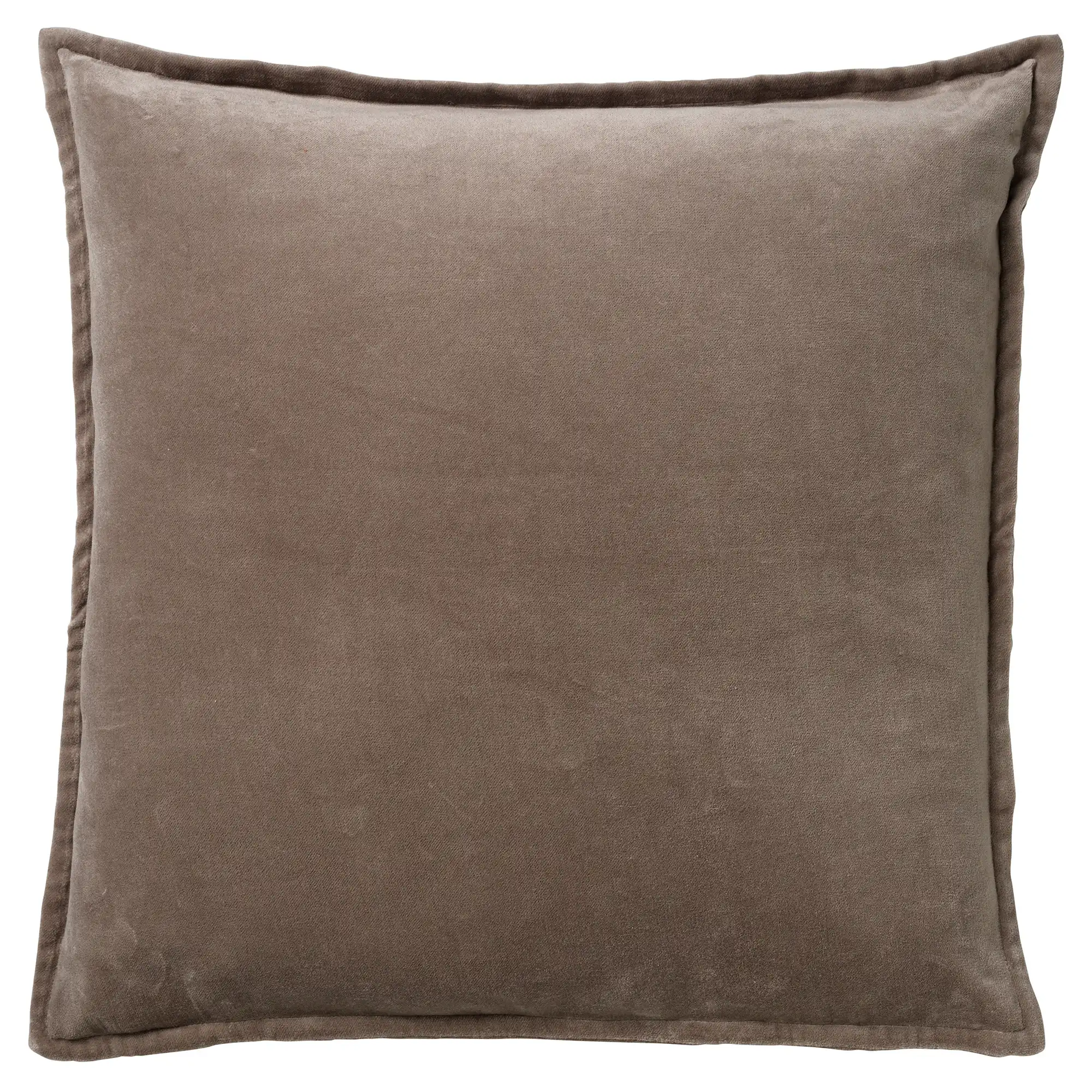 CAITH - Sierkussen 50x50 cm - 100% katoen velours - lekker zacht - Driftwood - taupe