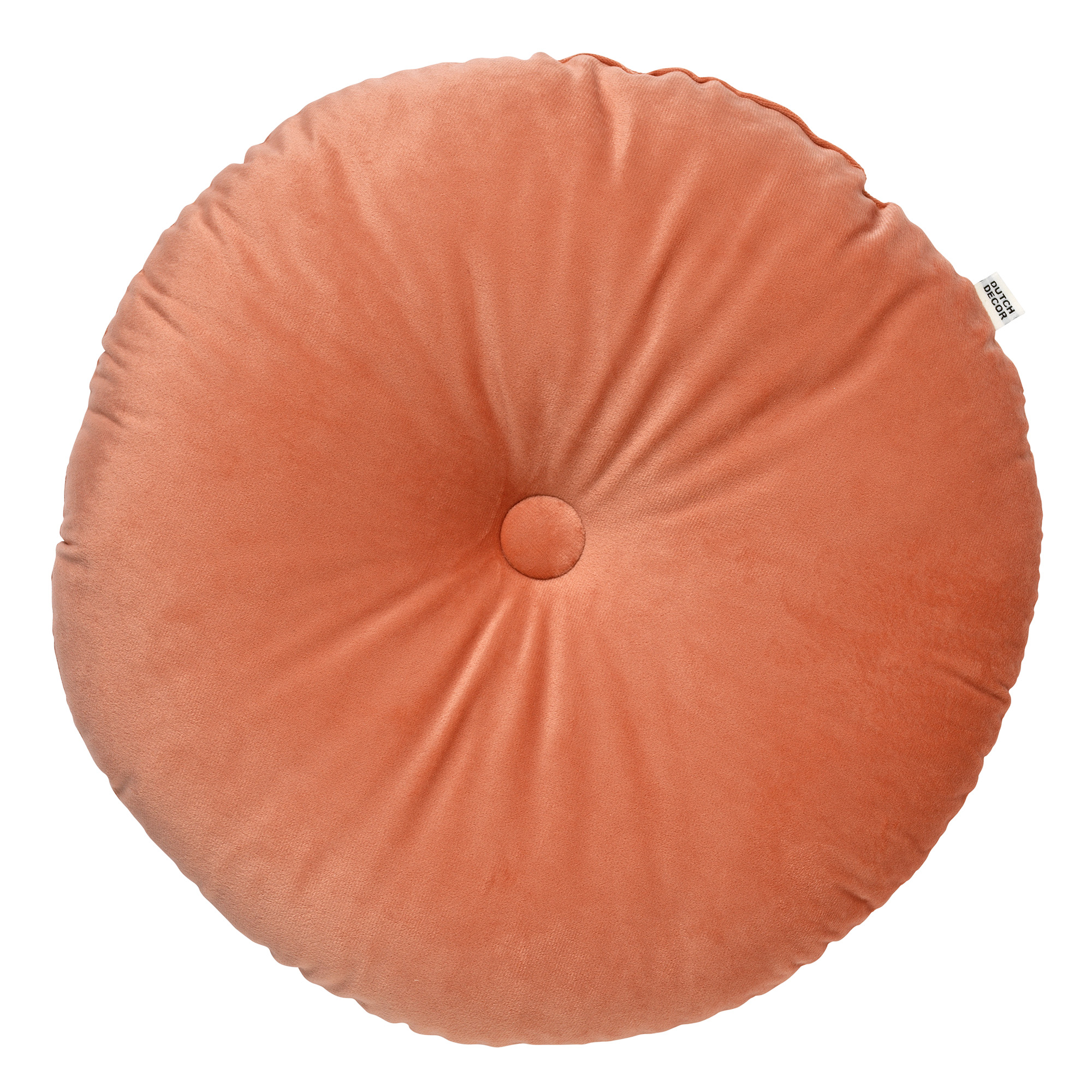 OLLY - Sierkussen rond velvet Ø40 cm - Muted Clay - roze