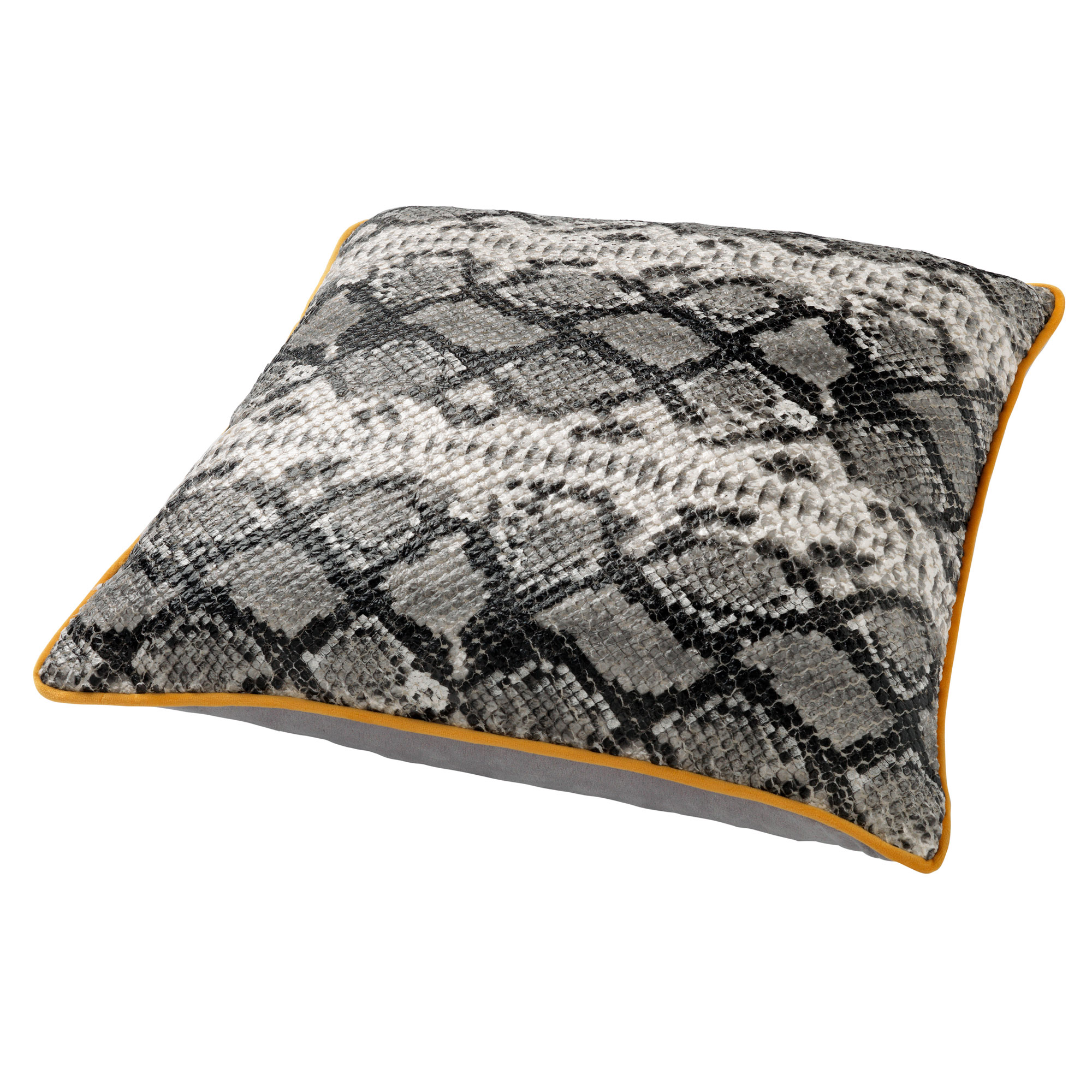 ROAN - Sierkussen 45x45 cm - slangenprint - Charcoal Gray - antraciet 