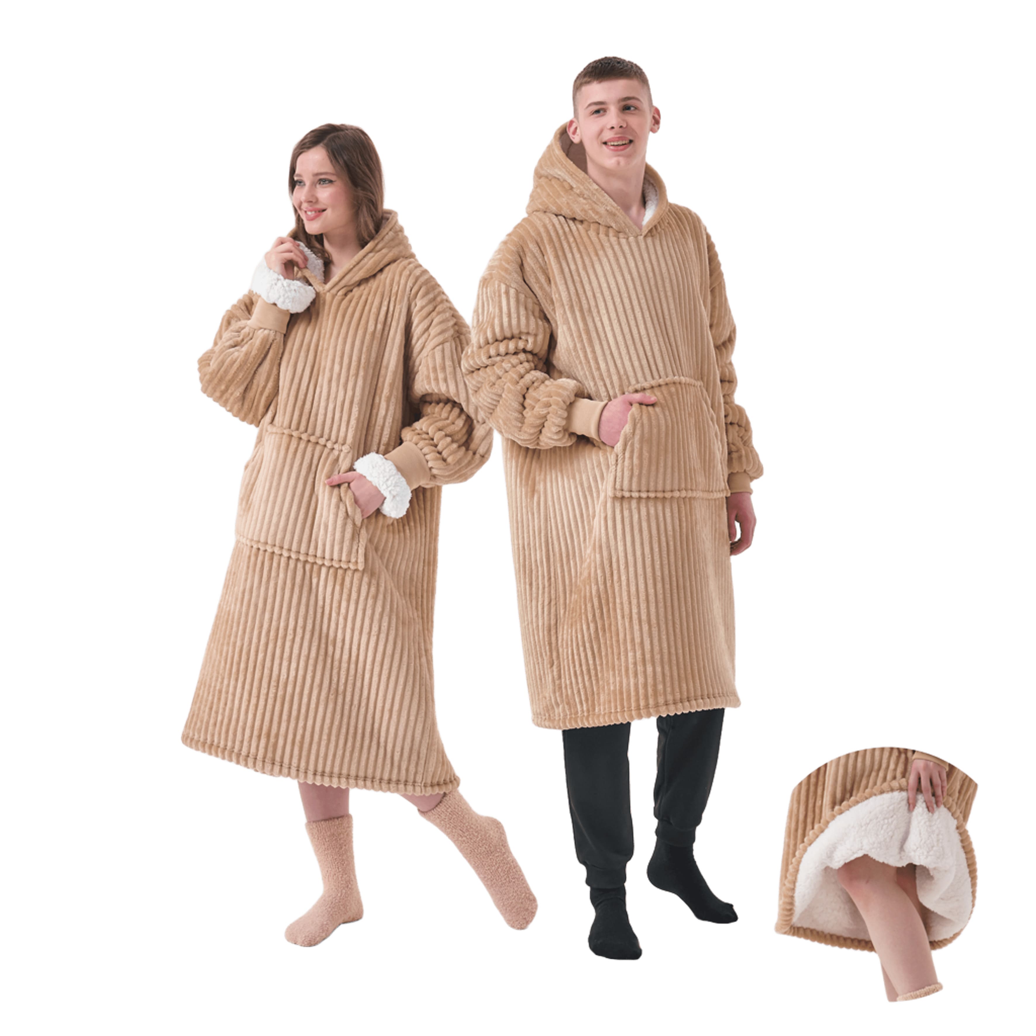 JUNO - hoodie 70x110 cm - volwassenen - hoodie deken - unisex - Irish Cream - beige
