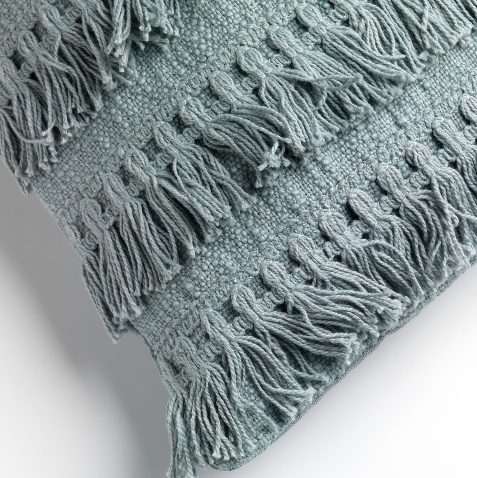 FARA - Sierkussen 40x60 cm - 100% katoen - met franjes - Jadeite - lichtgroen FARA - Sierkussen 40x60 cm - 100% katoen - met franjes - Jadeite - lichtgroen
