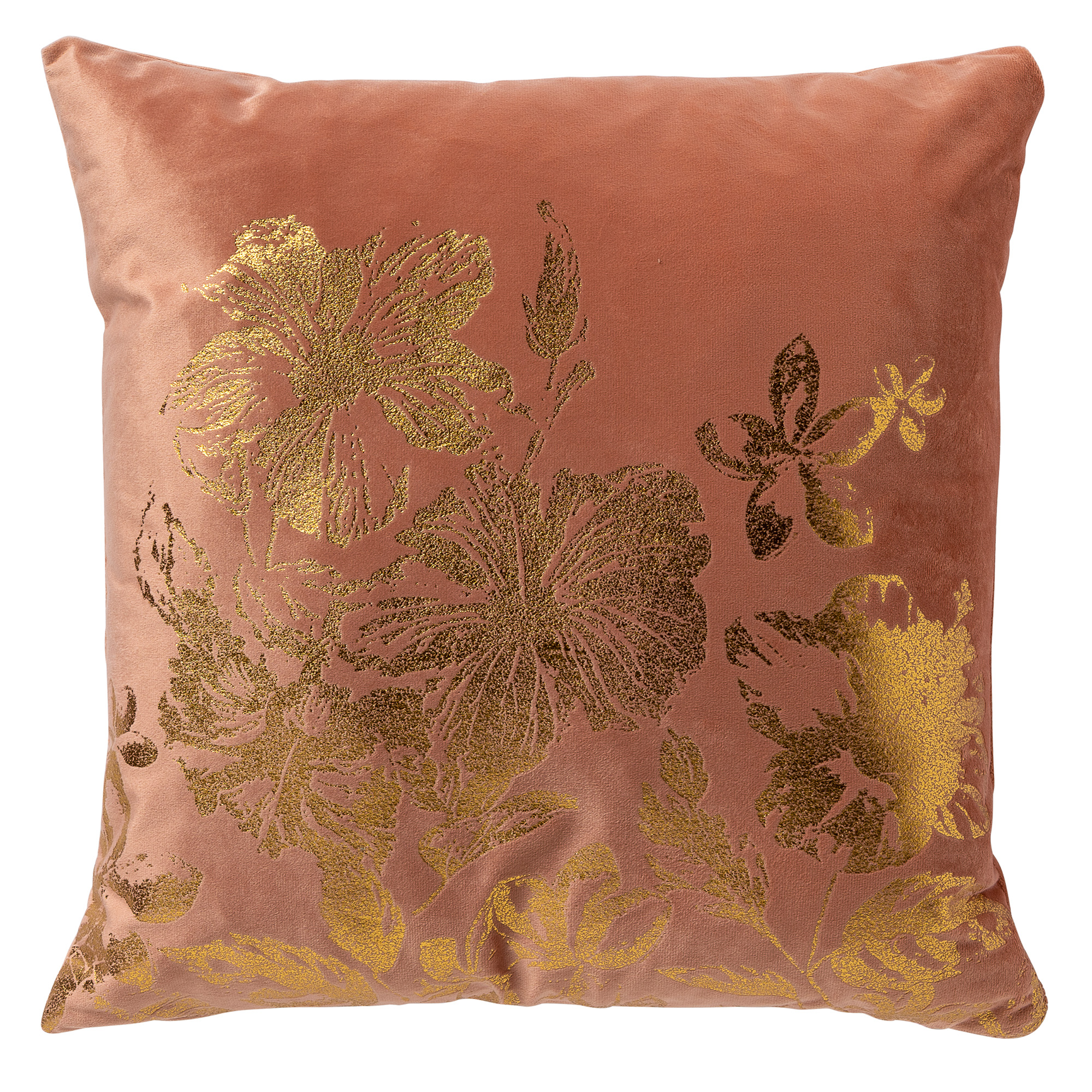 LILY - Kussenhoes 45x45 cm - gouden opdruk - Muted Clay - roze