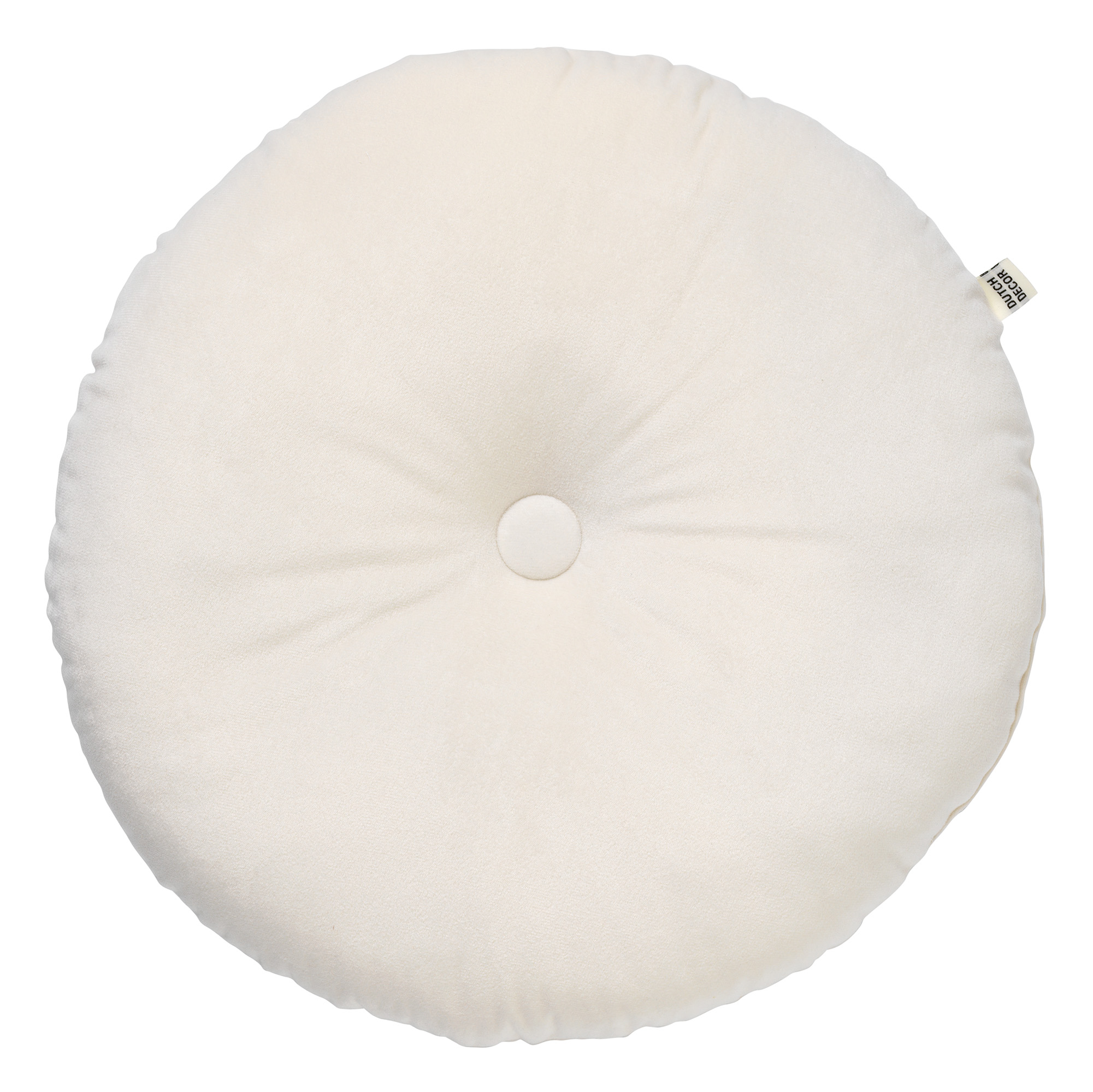 OLLY - Sierkussen rond velvet 40 cm - Snow White - wit