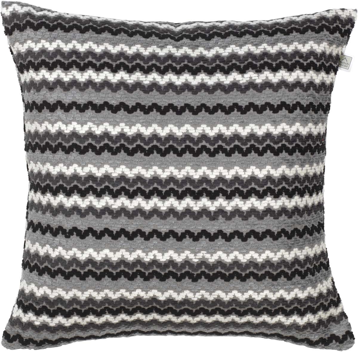 LENA - Sierkussen geborduurd 45x45 cm - donkergrijs - grijs - wit - zwart 