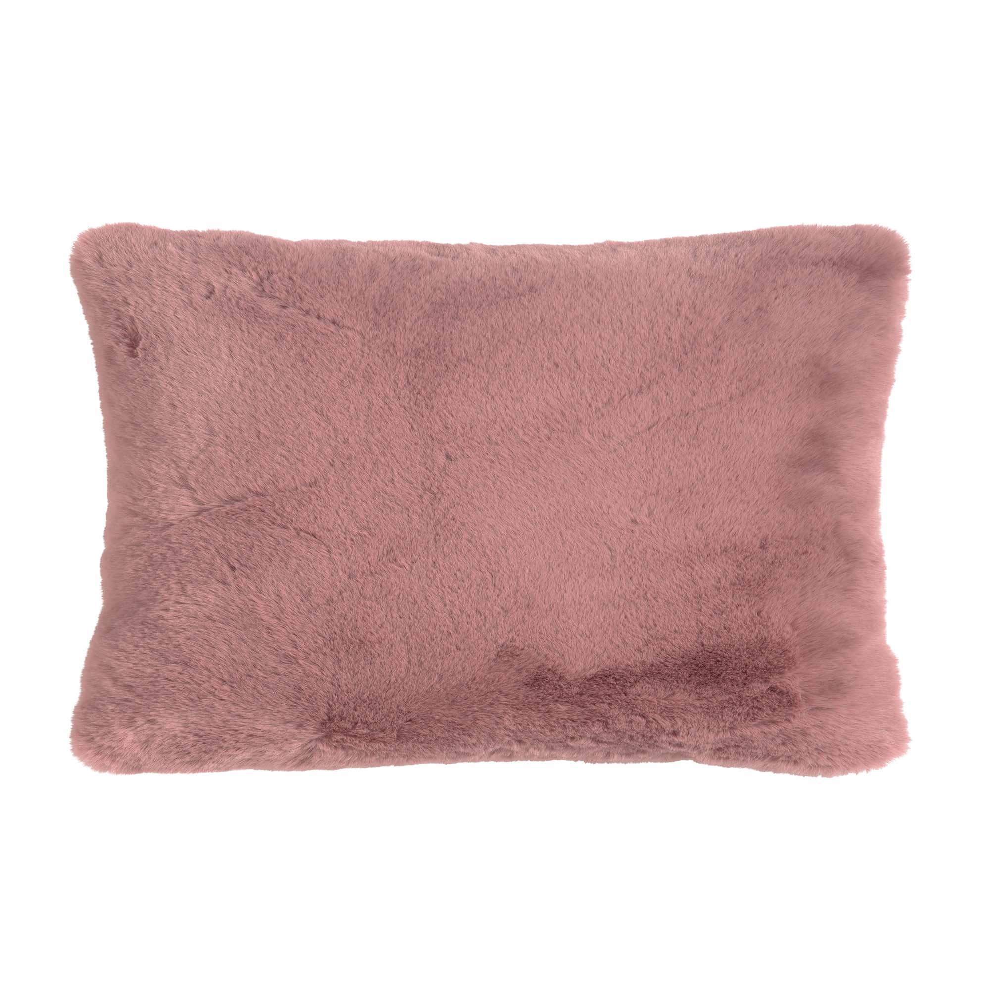 ZAYA - Kussenhoes 30x50 cm - bontlook - effen kleur - Pale Mauve - roze