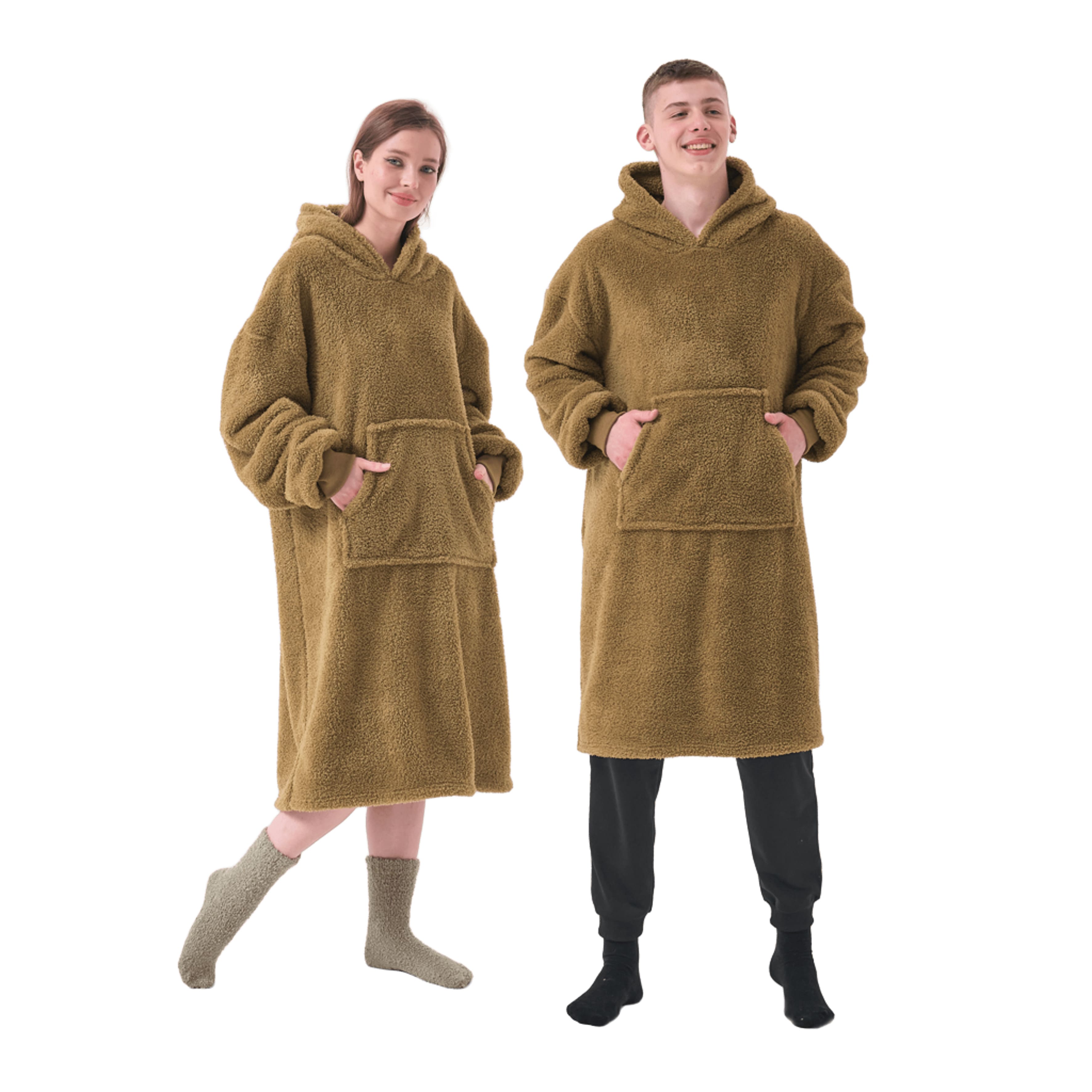 TEDDY - hoodie 70x110 cm - volwassenen - hoodie deken - unisex - Boa - groen
