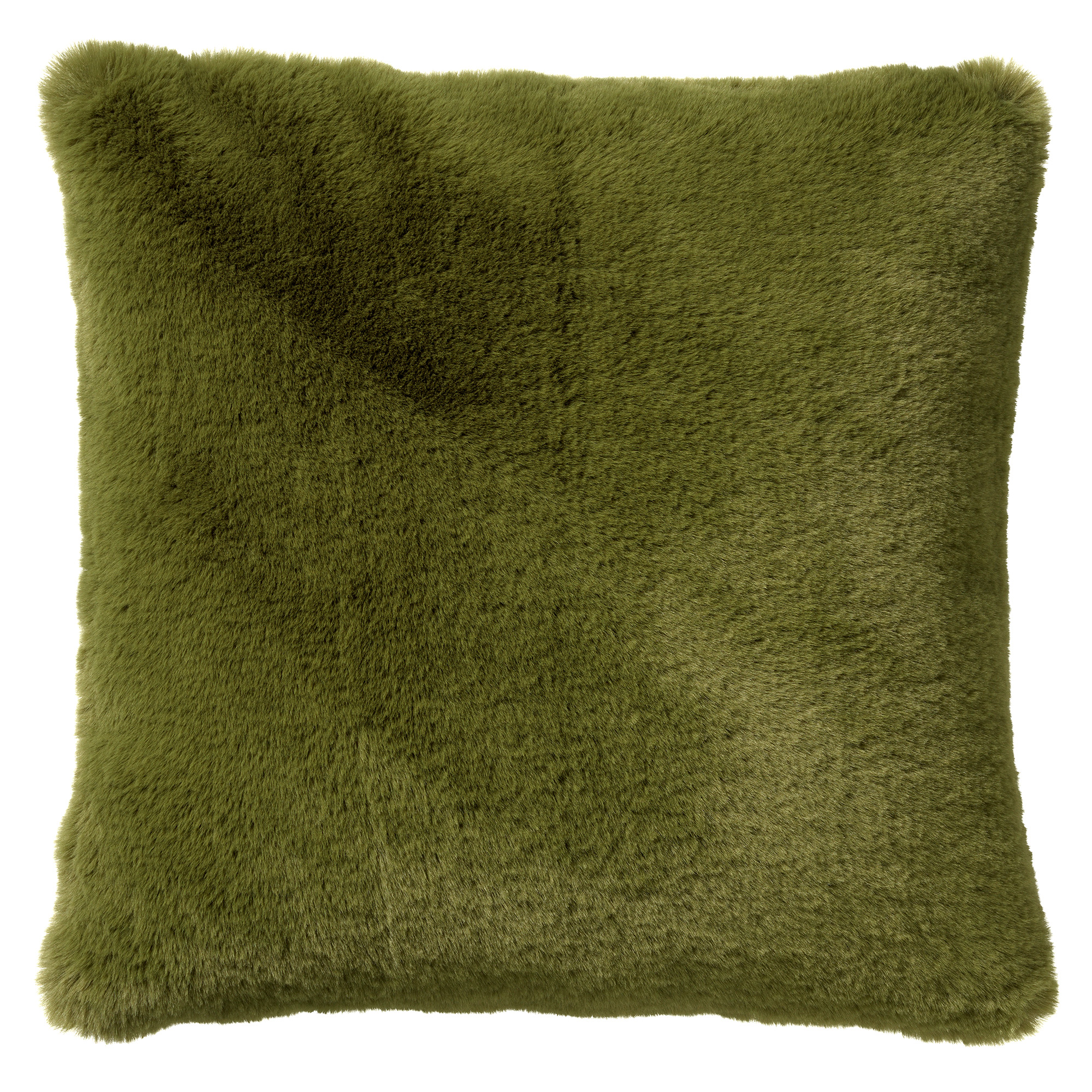 ZAYA - Sierkussen 45x45 cm - bontlook - effen kleur - Calliste Green - groen