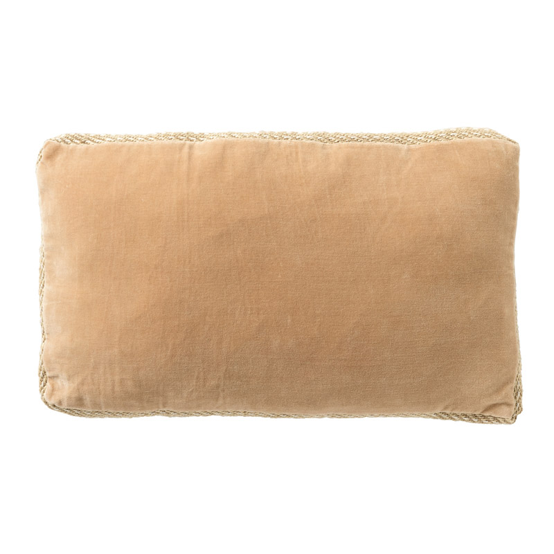 MANOE - Sierkussen 30x50 cm - effen kleur - met rand van jute - Semolina - beige