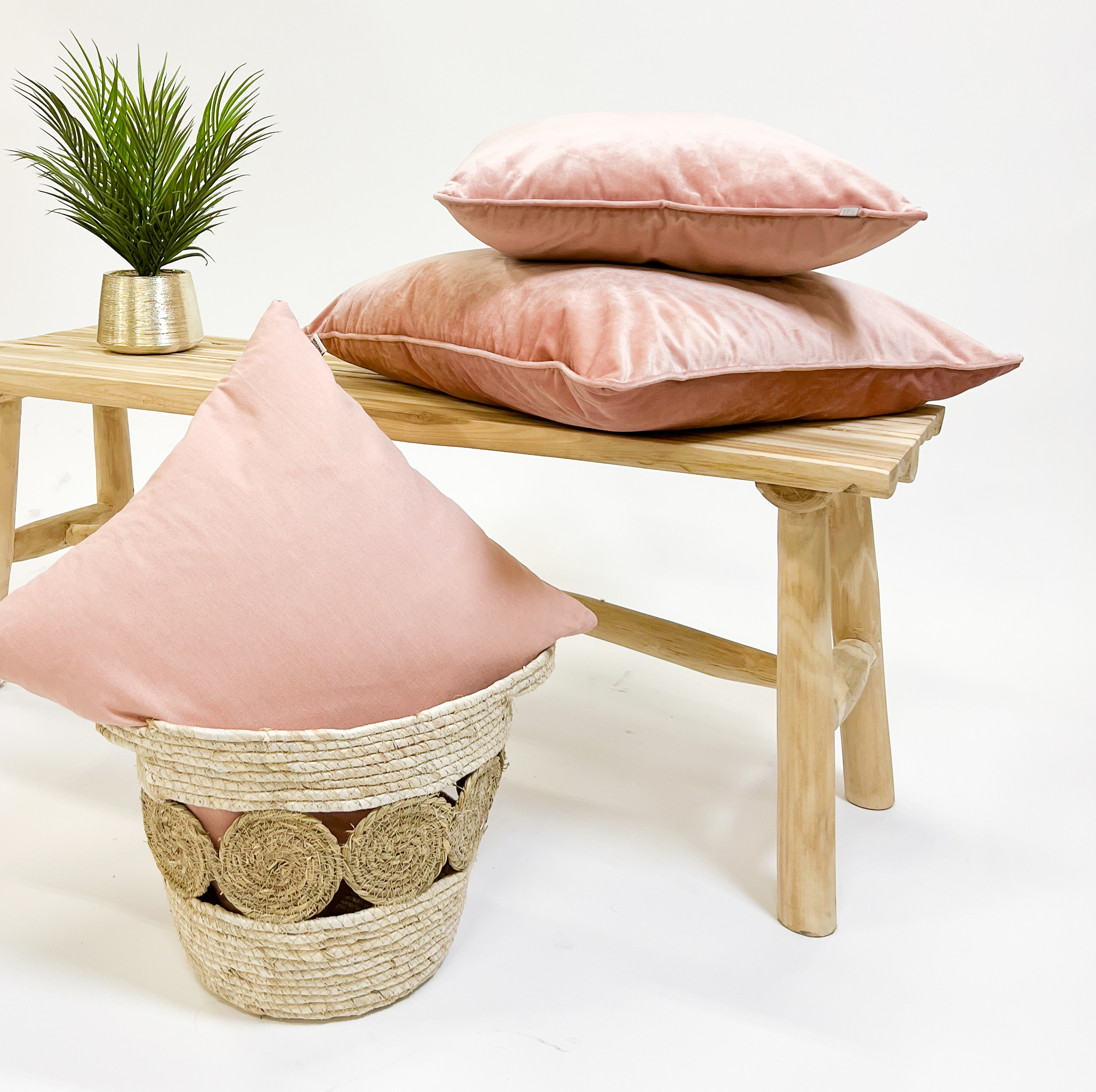 FINN - Kussenhoes velvet 60x60 cm -  Muted Clay - roze