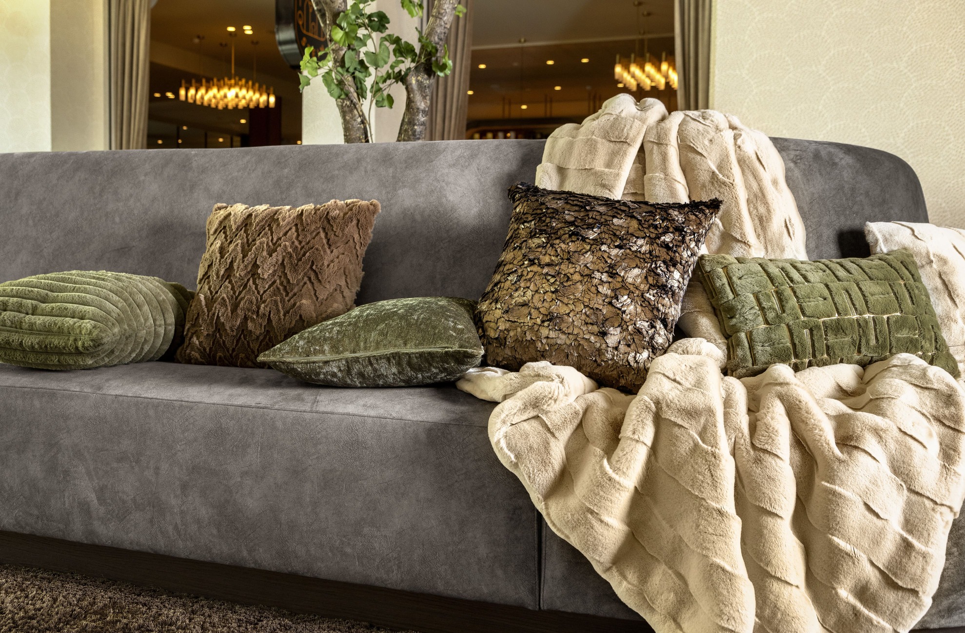 FERRON - plaid 130x160 cm - imitatiebont - Irish Cream - beige