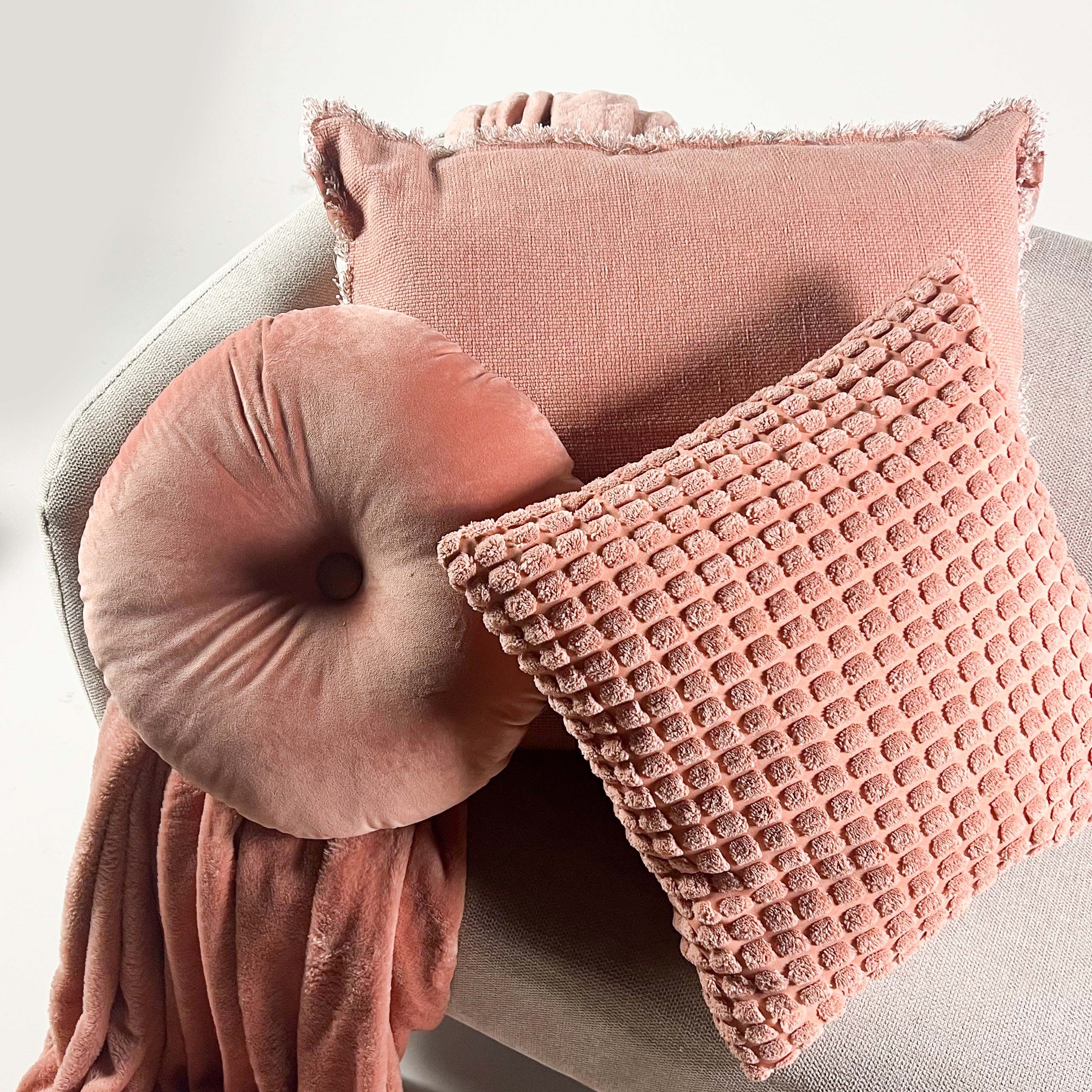 OLLY - Sierkussen rond velvet 40 cm - Muted Clay - roze OLLY - Sierkussen rond velvet 40 cm - Muted Clay - roze