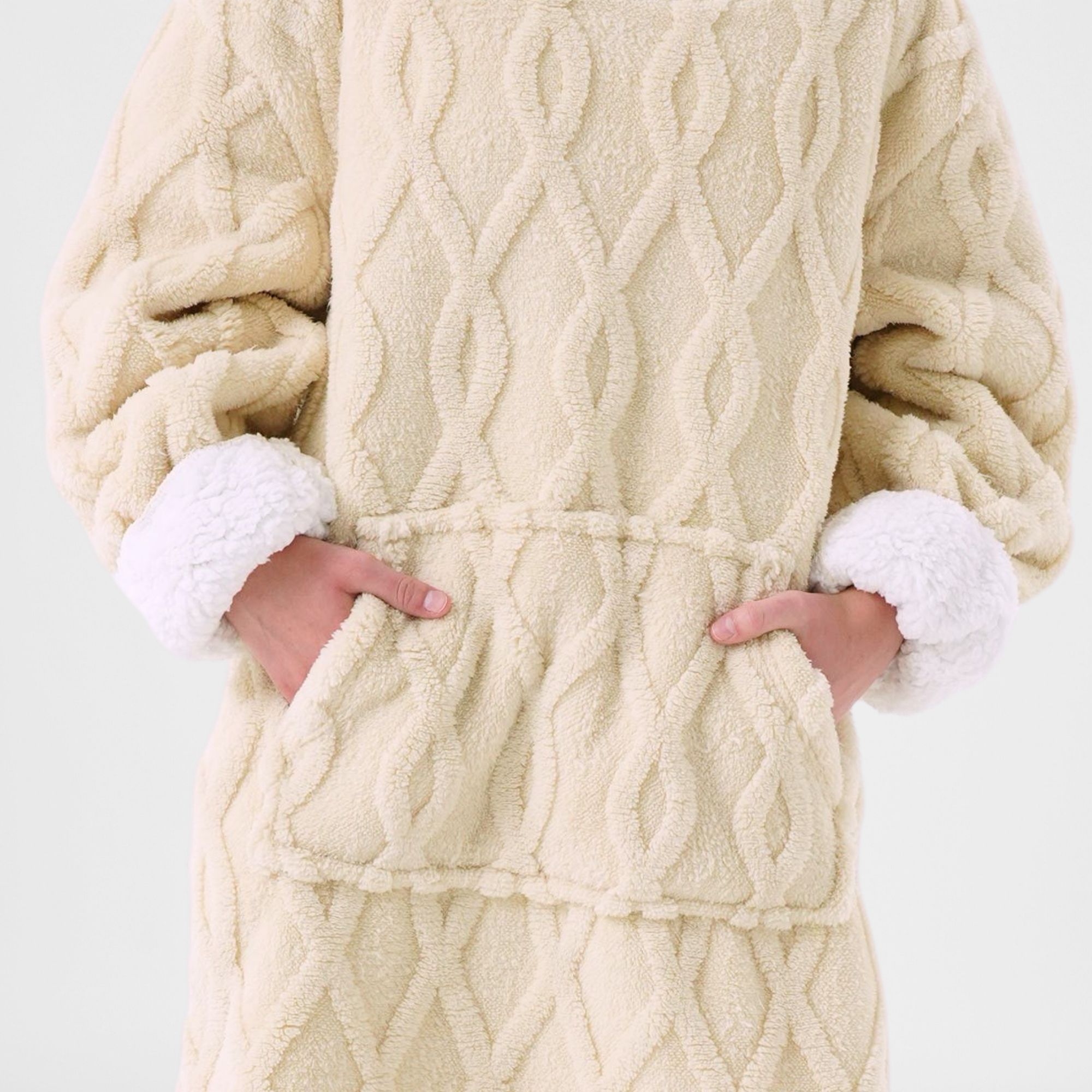 ROSETTA - hoodie 60x90 cm - hoodie deken - tieners - Bone White - wit