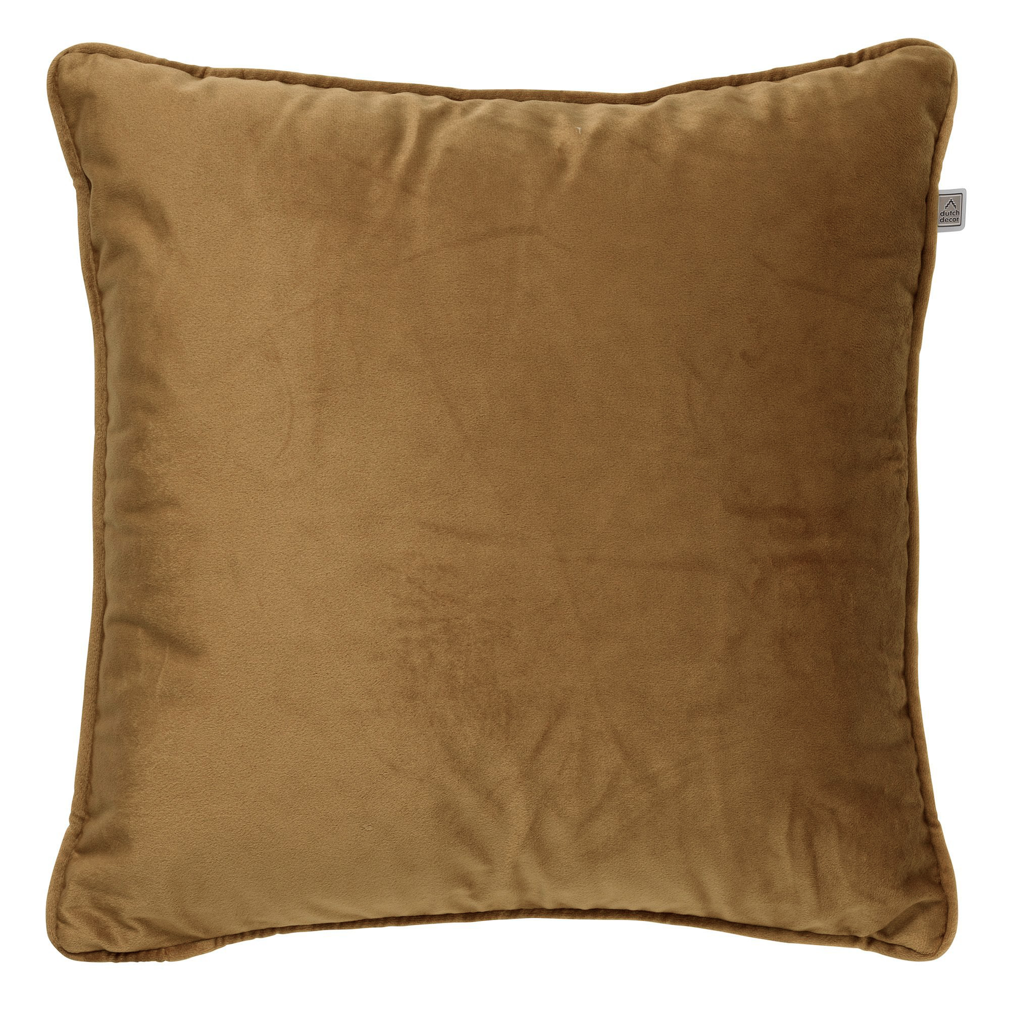 FINN - Sierkussen 60x60 cm - velvet - effen kleur - Tobacco Brown - bruin