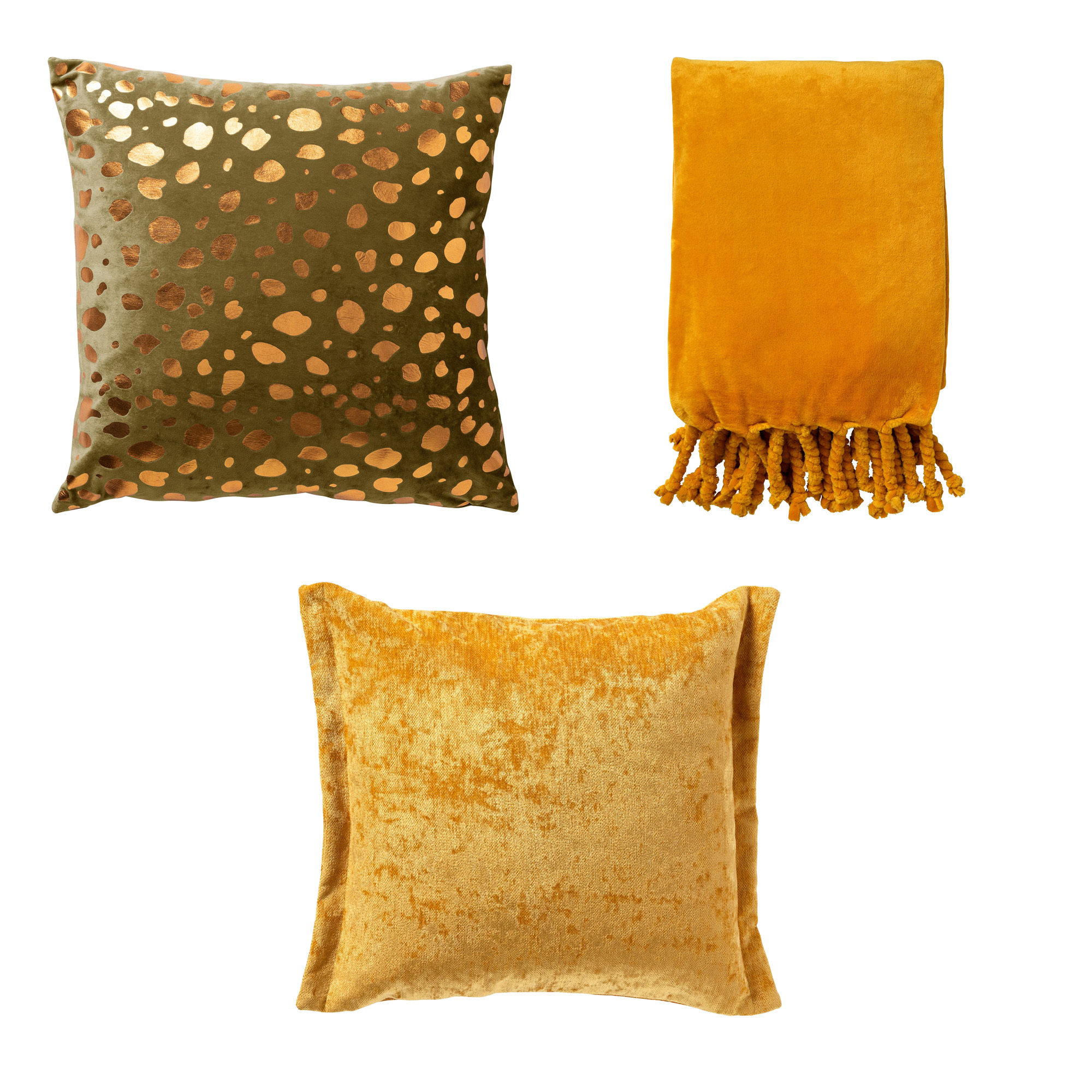 VOORDEELSET GOLDEN TOUCH - Set van 3 - Lewis & Tino & Florijn - Golden Glow - Geel & Military Olive - Groen