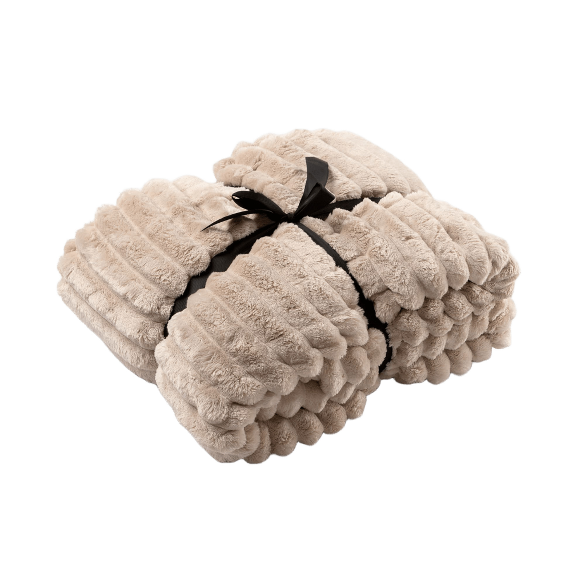 VOORDEELSET - 3-delig - Hazel & Ricky - 2 sierkussens 50x50 cm - 1 plaid 150x200 cm - beige