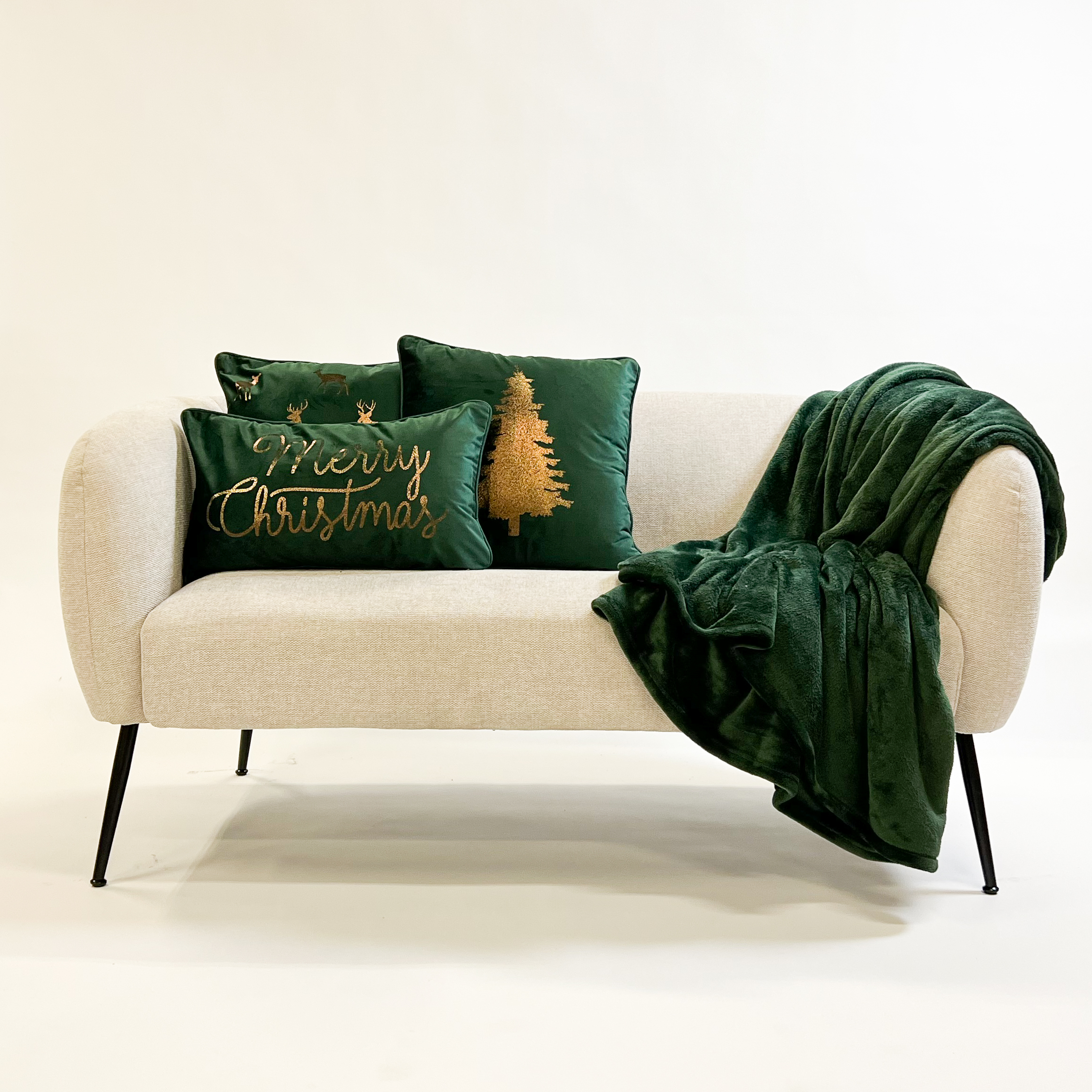 MERRY CHRISTMAS - Sierkussen 30x50 Groen - Kerst decoratie - velvet MERRY CHRISTMAS - Sierkussen 30x50 Groen - Kerst decoratie - velvet