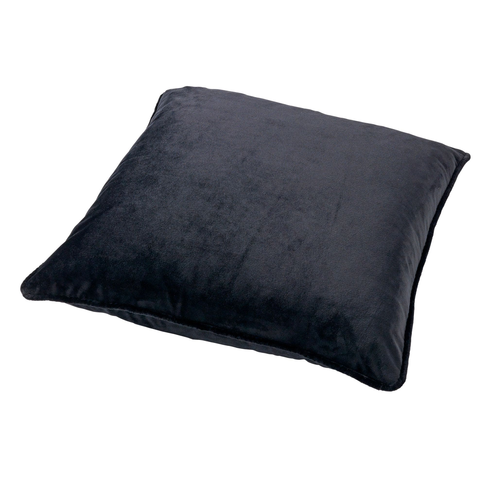FINN - Sierkussen 45x45 cm - velvet - effen kleur - Raven - zwart