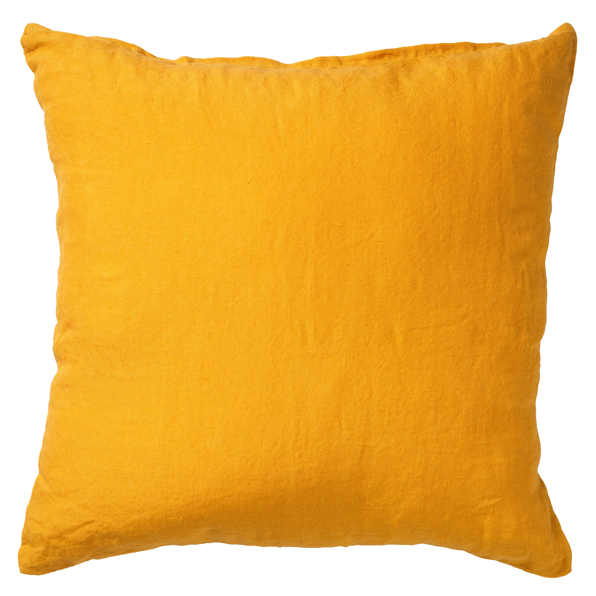 LINN - Sierkussen 45x45 cm - 100% linnen - effen kleur - Golden Glow - geel