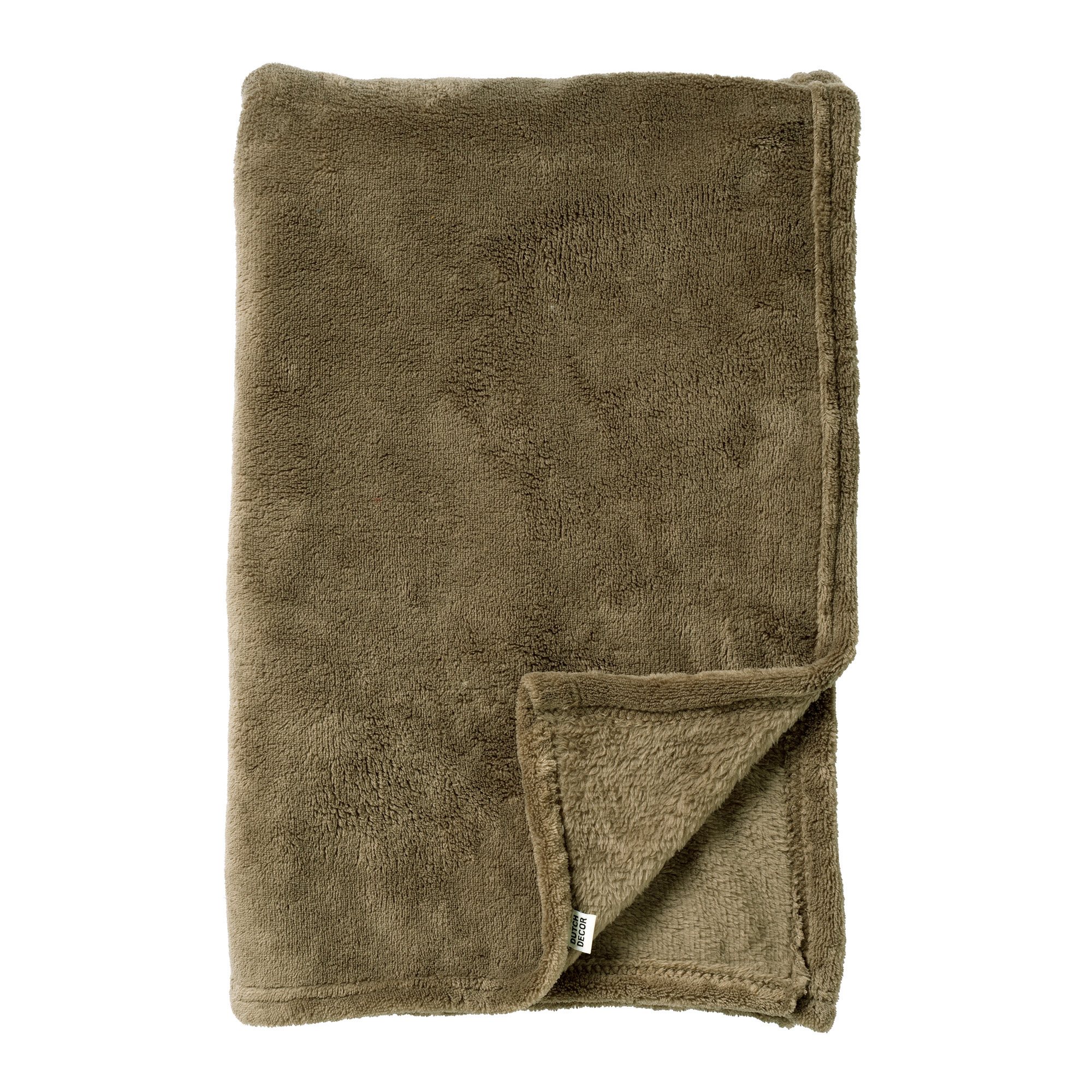 SIDNEY - Plaid 140x180 cm - Fleece deken van 100% gerecycled polyester – superzacht - Eco Line collectie - Military Olive - groen