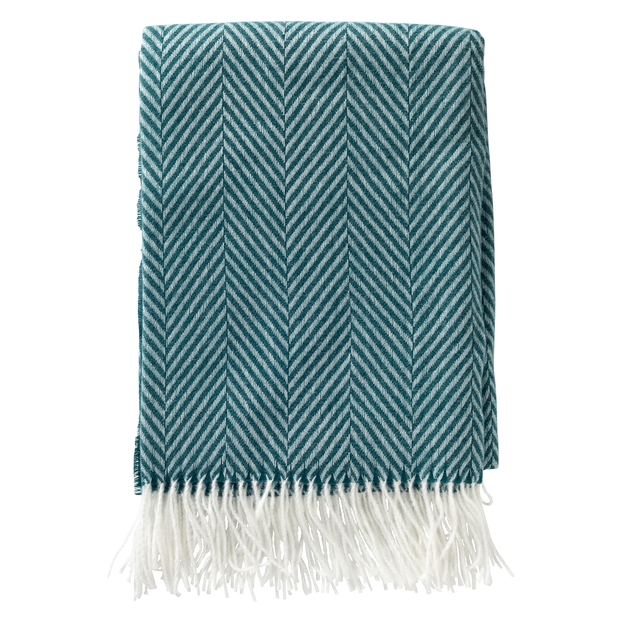 JOSEFIEN - Plaid 140x180 cm - lichtgewicht - zigzag patroon -Deep Lake - blauw