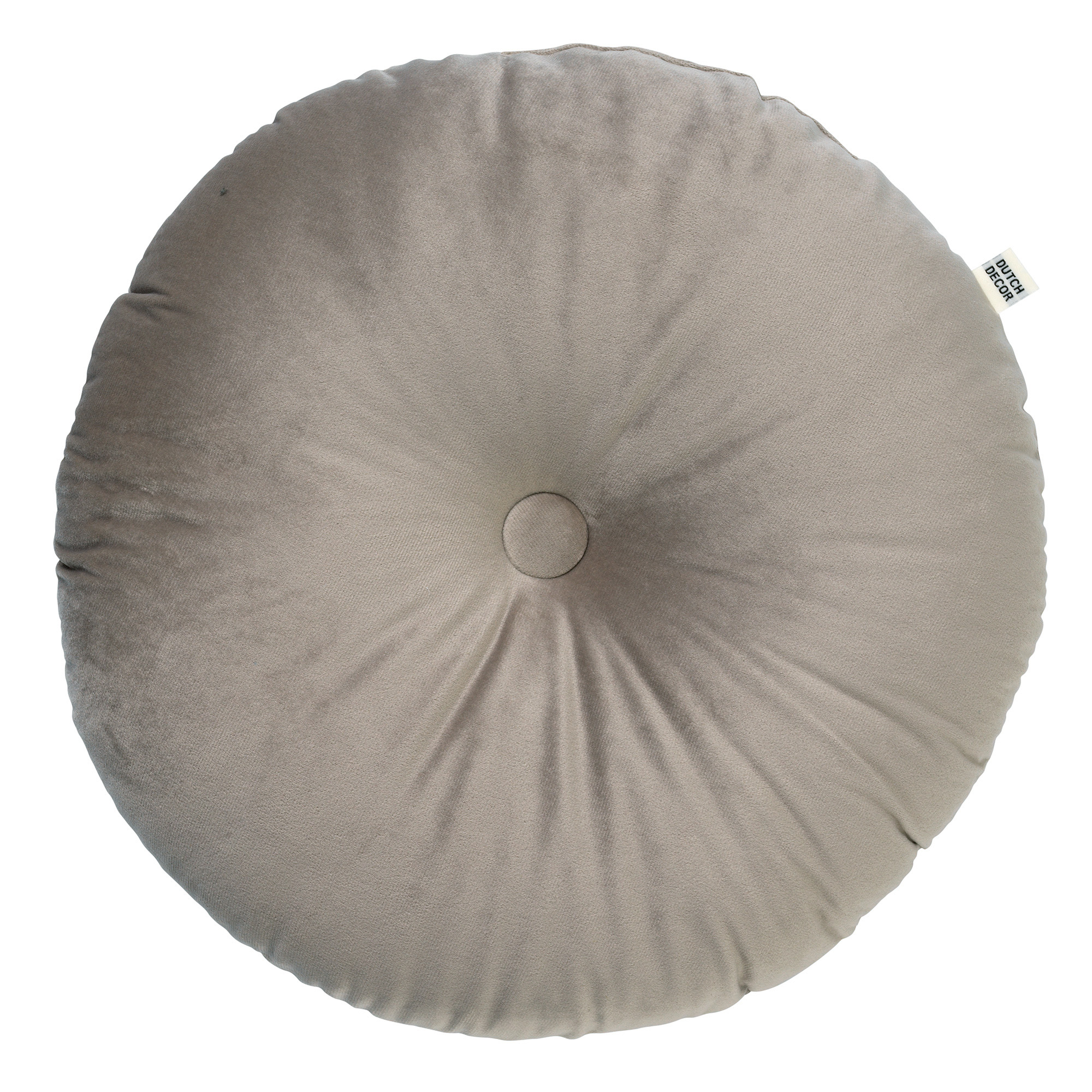 OLLY - Sierkussen rond velvet Ø40 cm - Pumice Stone - beige