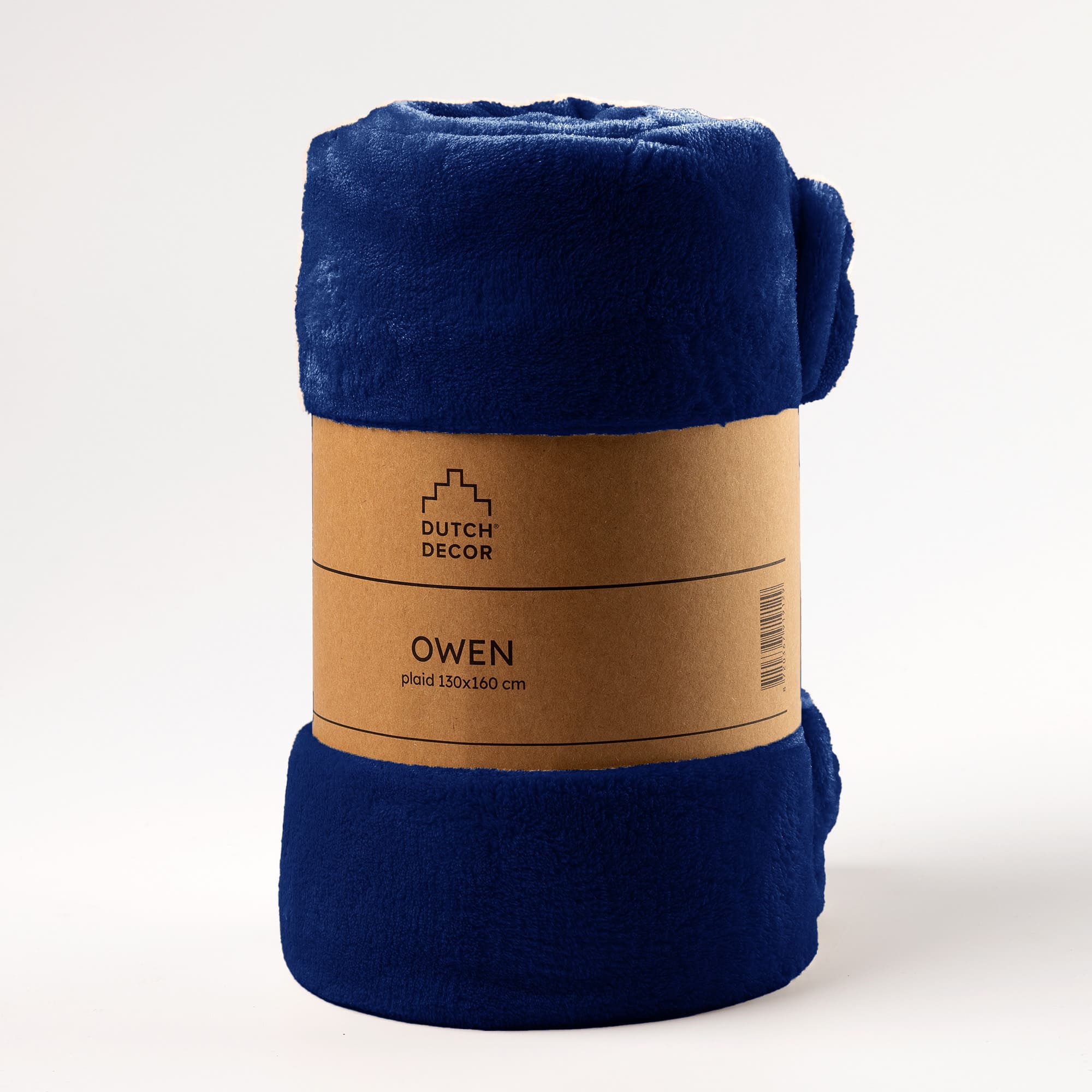 VOORDEELSET - 3-delig - Fluffy & Owen - 2 sierkussens 45x45 cm - 1 plaid 130x160 cm - blauw