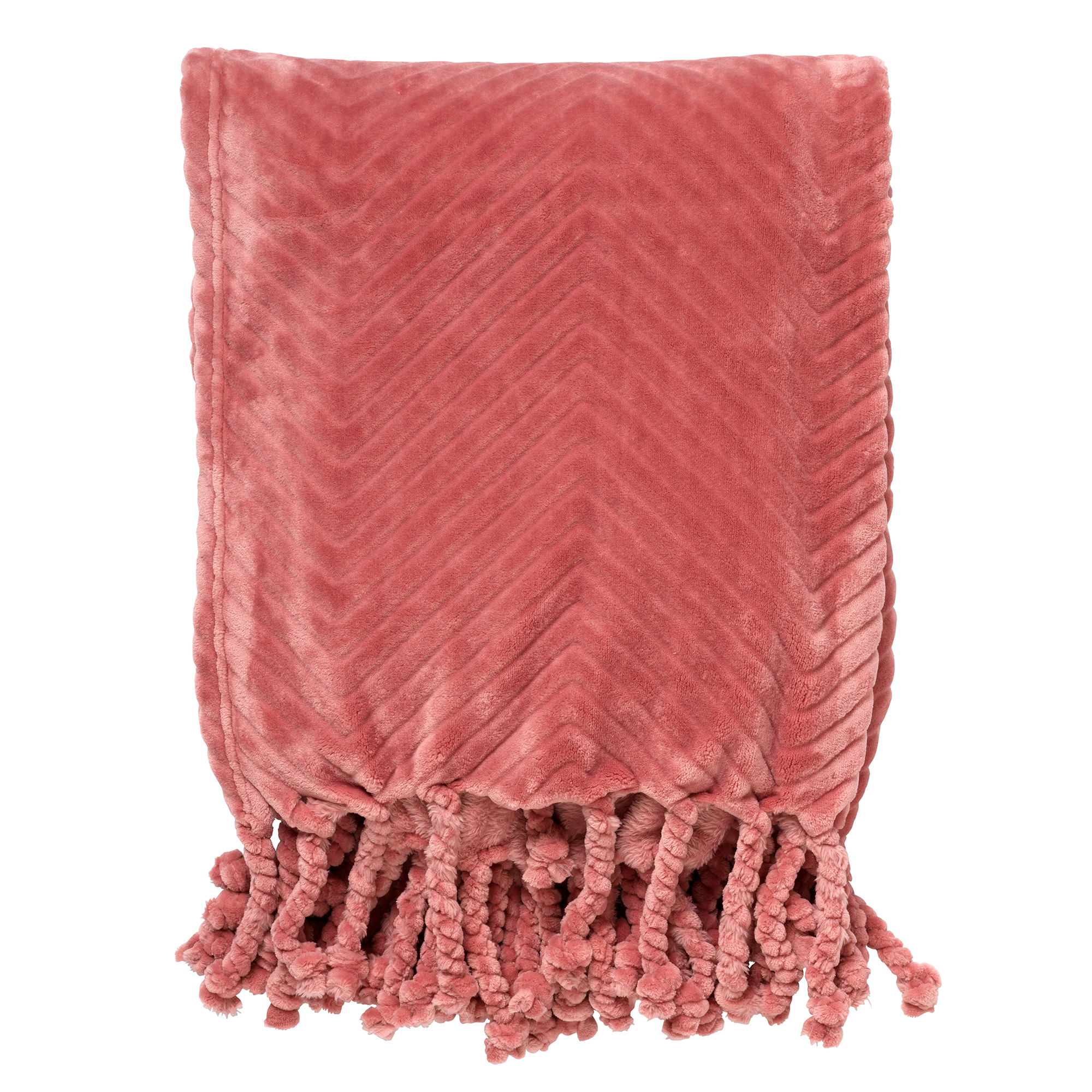 ZIGGY - Plaid van fleece 140x180 cm Dusty Rose- roze