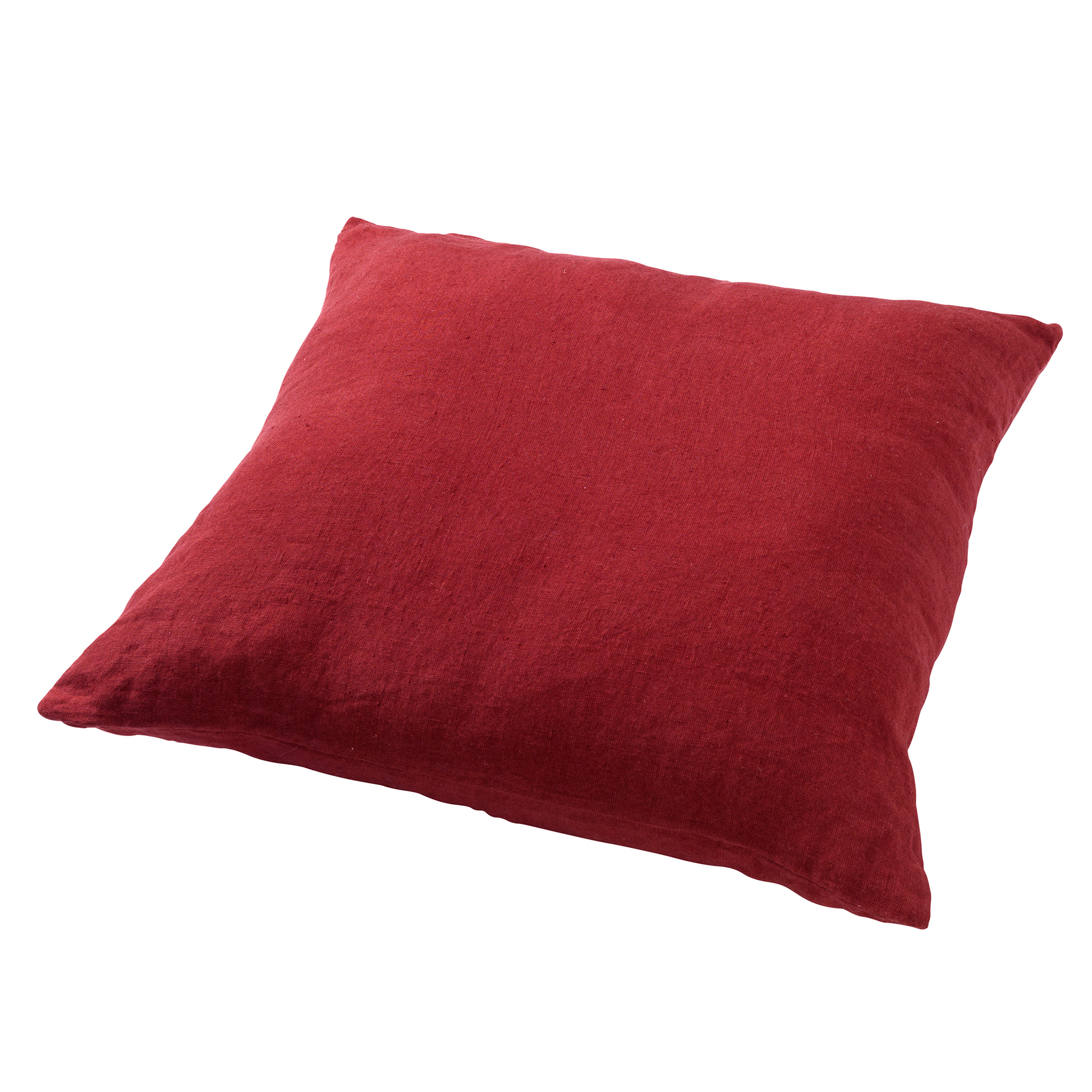 LINN - Kussenhoes 45x45 cm - 100% linnen - effen kleur - Merlot - rood