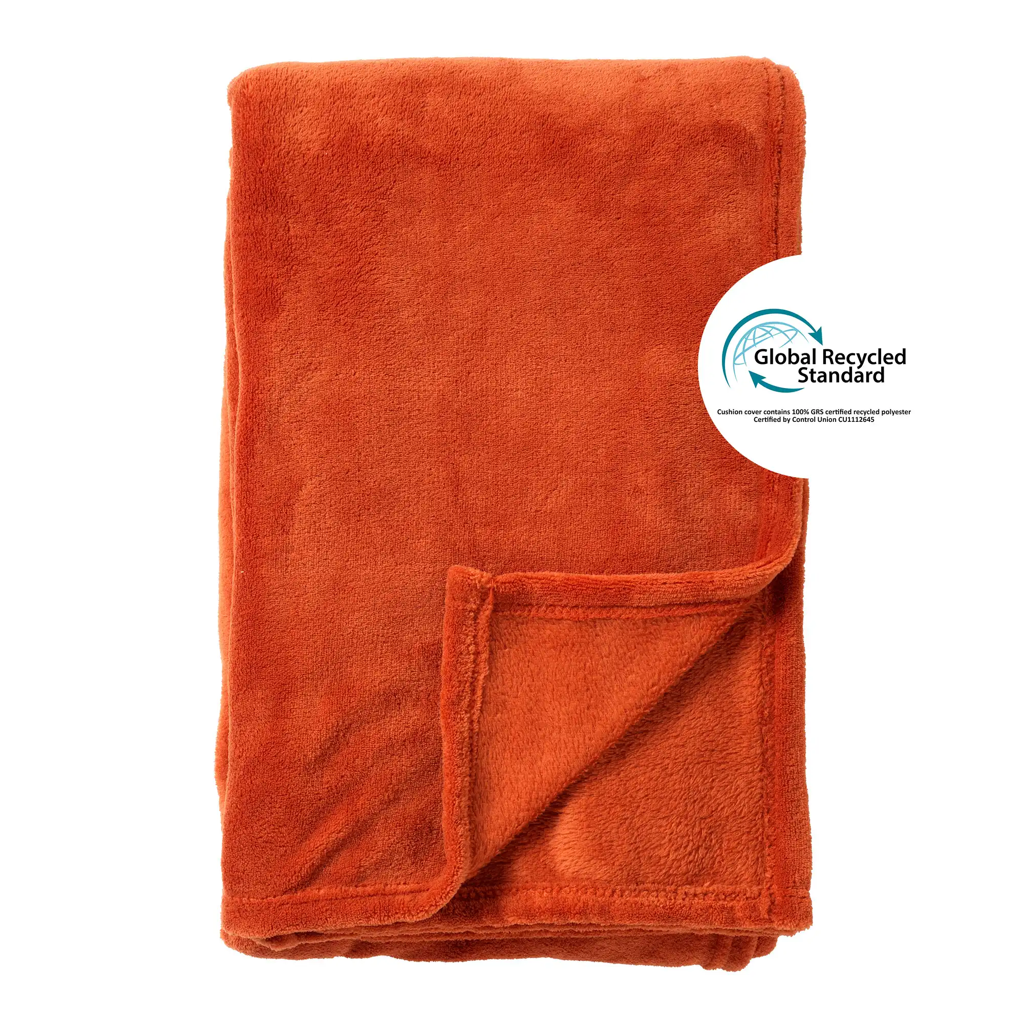 SIDNEY - Plaid 140x180 cm - Fleece deken van 100% gerecycled polyester – superzacht - Eco Line collectie - Potters Clay - oranje