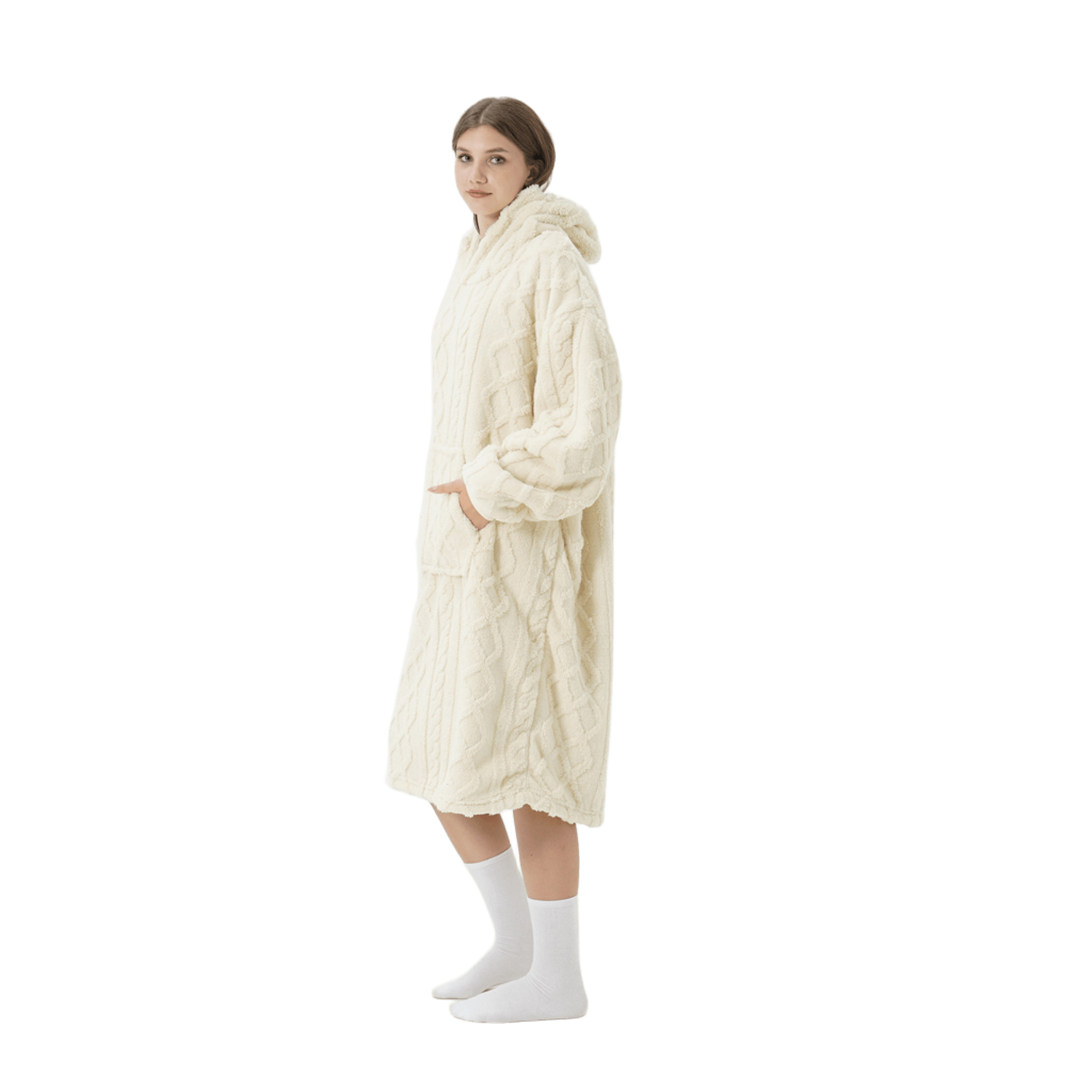SOPHIE - hoodie 70x110 cm - dames - oversized hoodie deken - Bone White - wit