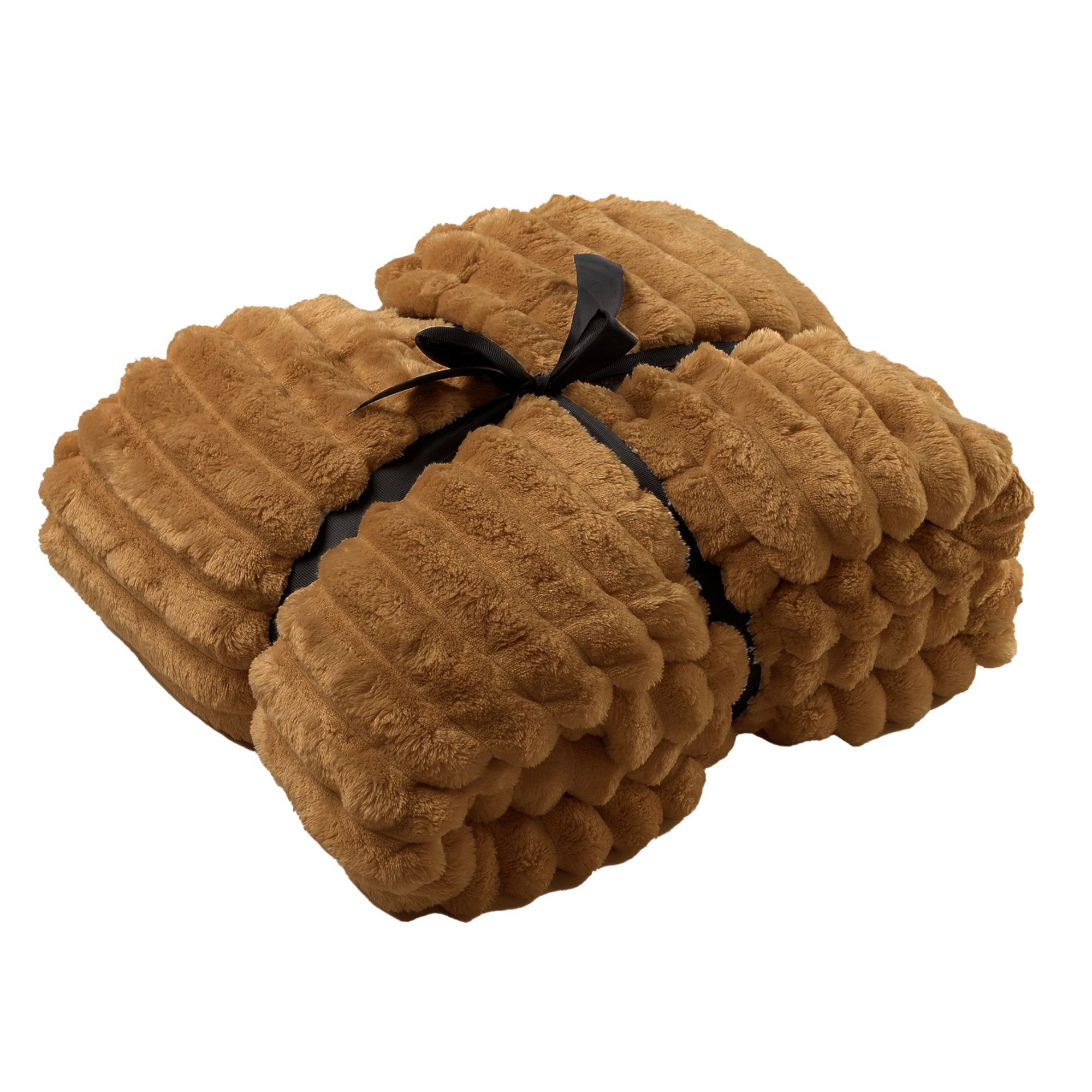 RICKY - plaid 150x200 cm - superzacht - warm en donzig - Tobacco Brown - bruin