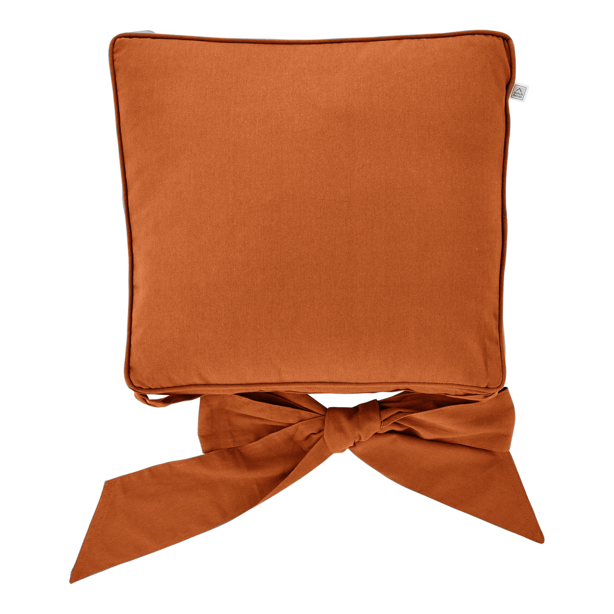 JAVAAN - Stoelkussen met lint Potters Clay 45x45 cm - oranje