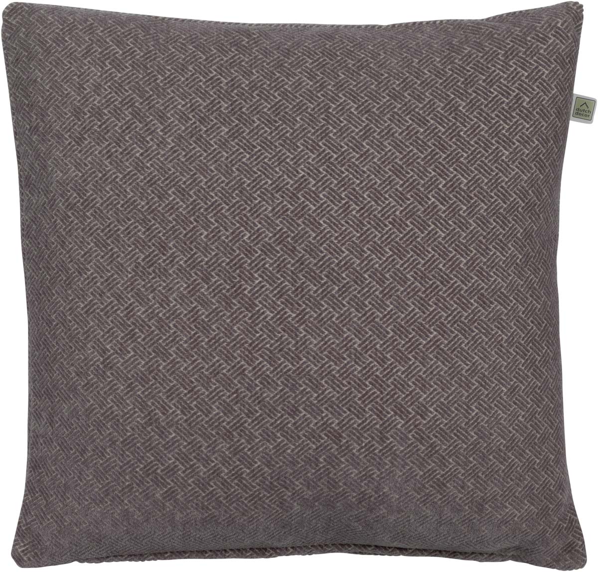 KATAN - Sierkussen 45x45 cm - taupe - bruin - visgraat patroon
