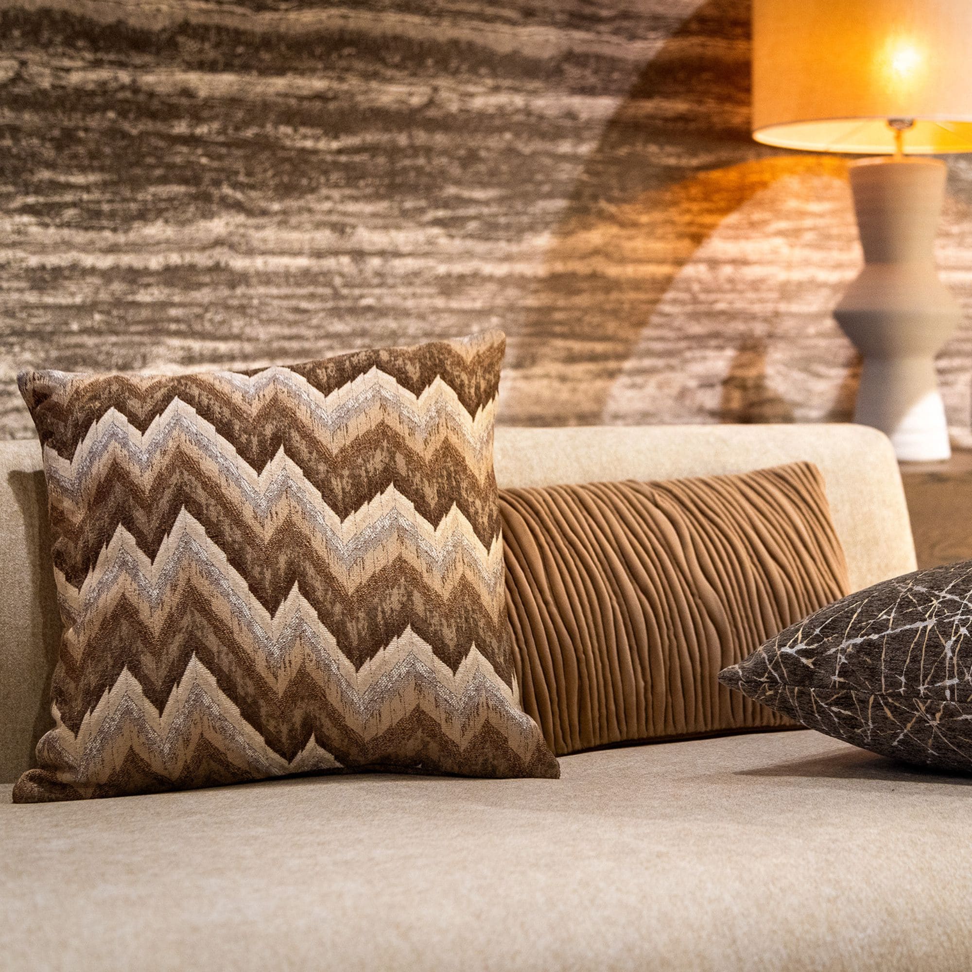 DAVIDE | sierkussen 30x50 cm | Natural | bruin | Hoii | met duurzame kussenvulling