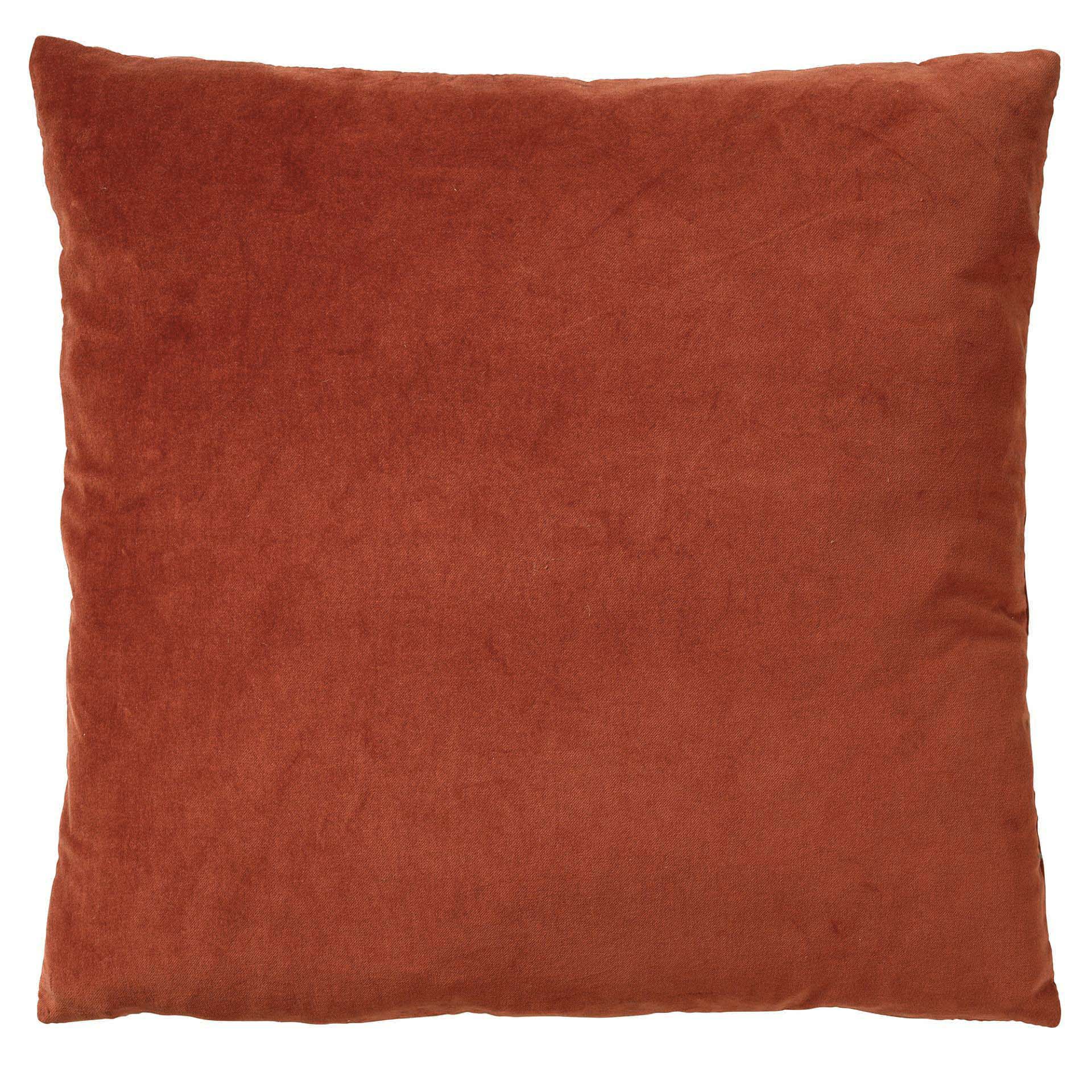 PEBBE - Kussenhoes velvet 45x45 cm - muted clay - roze - oranje - strepen - color blocking