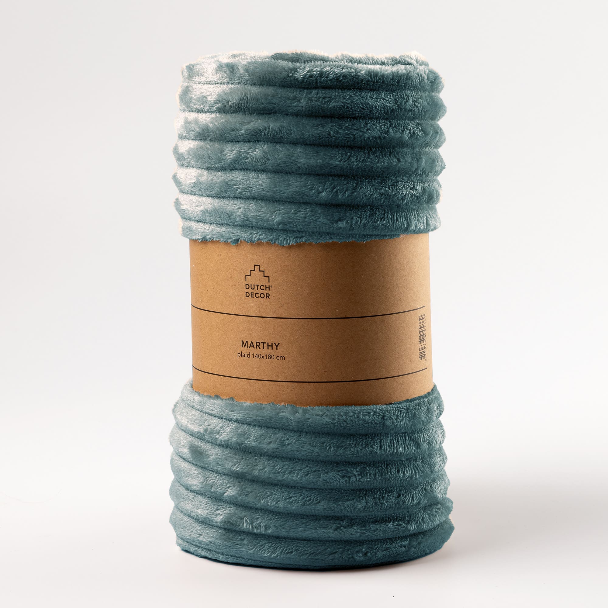 MARTHY - plaid 140x180 cm - zacht ribfluweel - corduroy - Sagebrush Green - groen