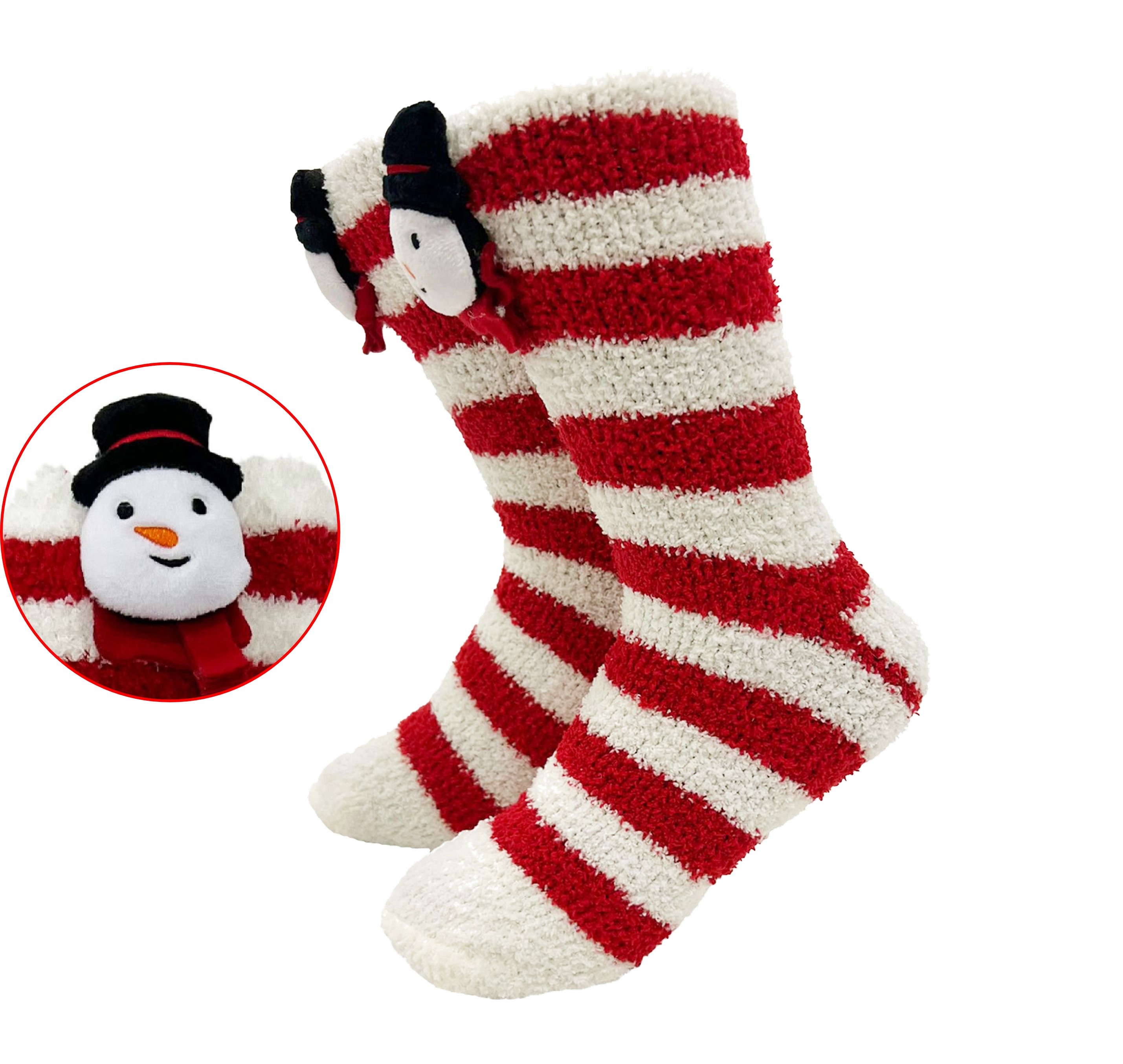 FUNNY SNOWMAN   huissokken - one size - sneeuwpop - Biking Red - rood, wit