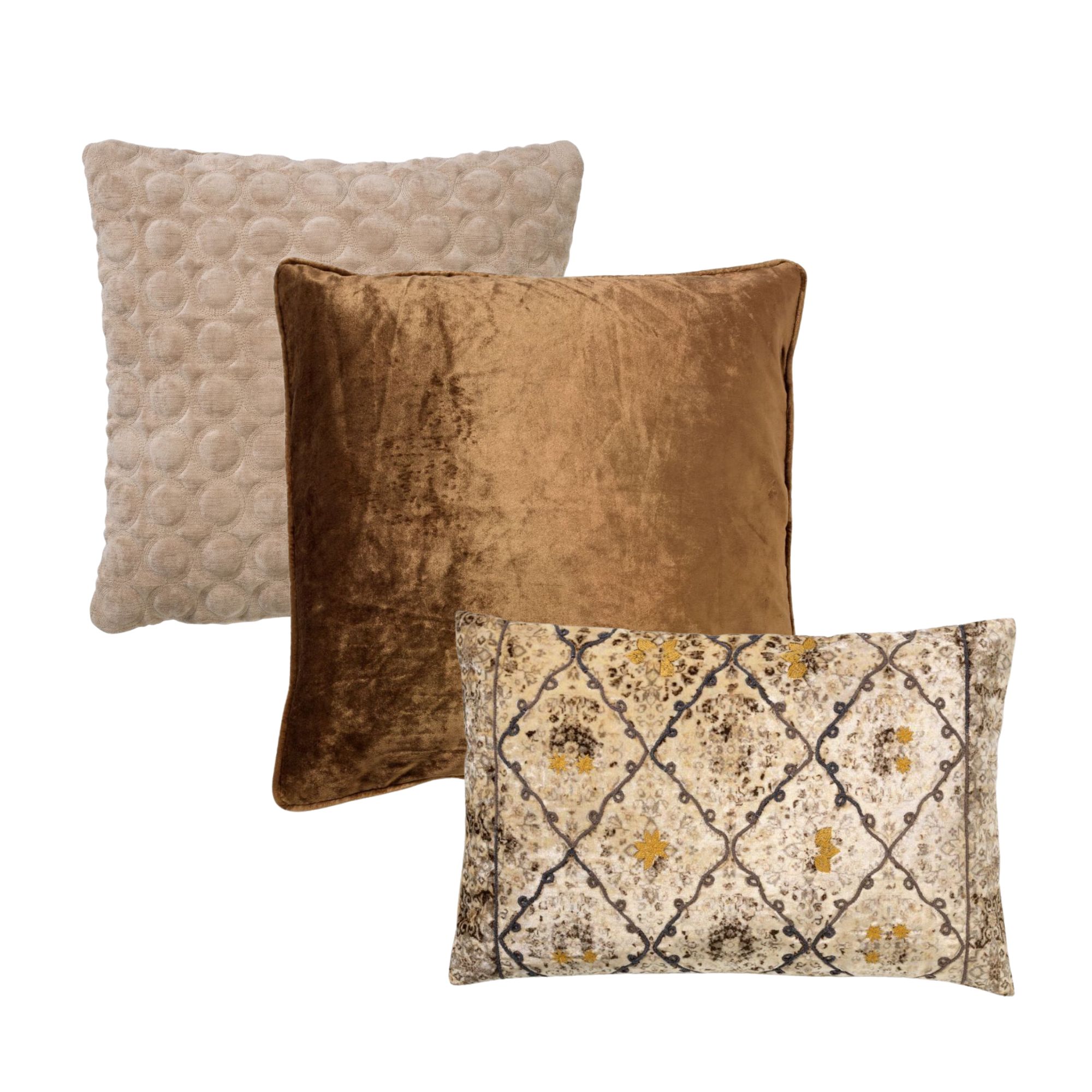 KUSSENSET | 3-delig | beige, bruin | Hoii | inclusief binnenkussens