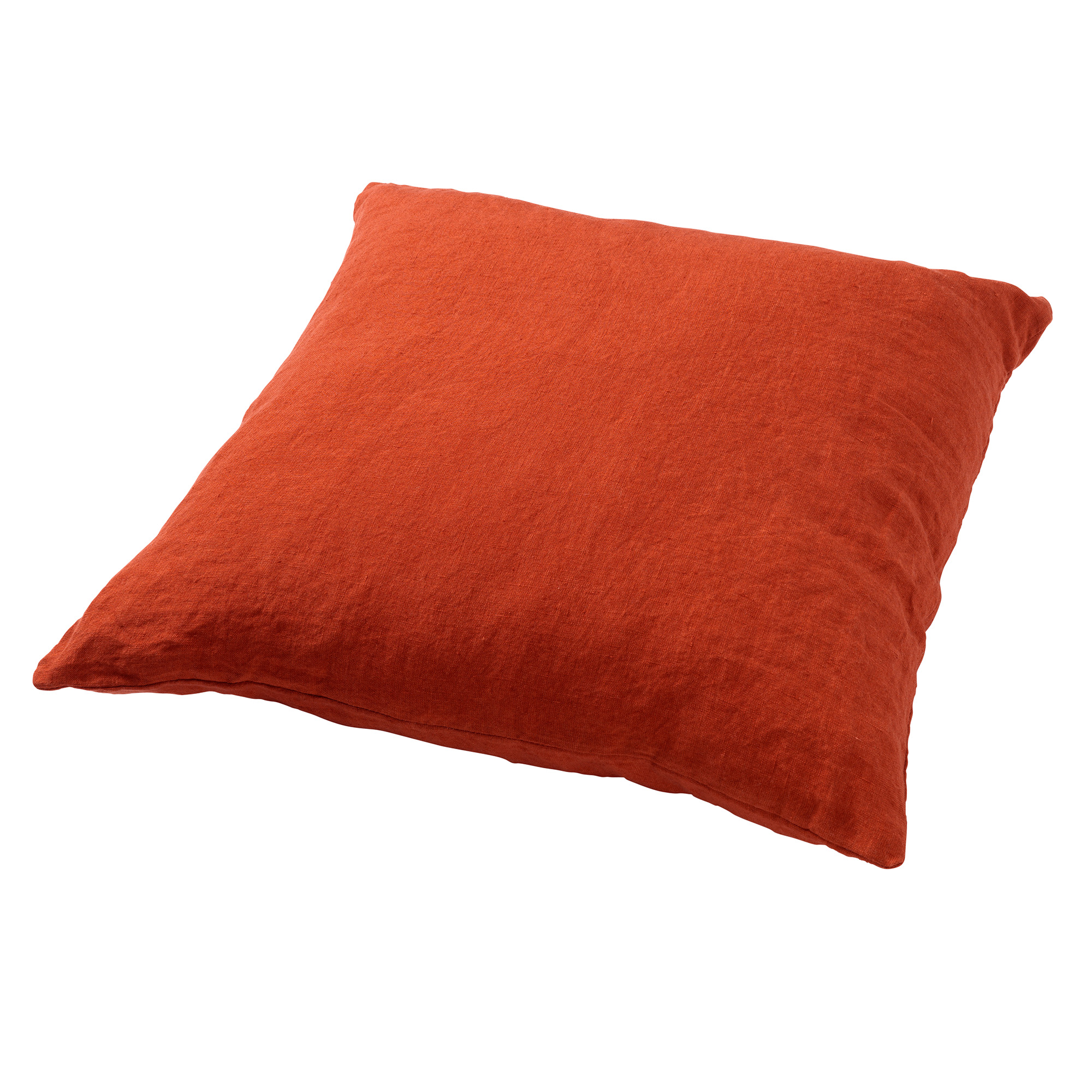 LINN - Sierkussen 45x45 cm - 100% linnen - effen kleur - Potters Clay - oranje