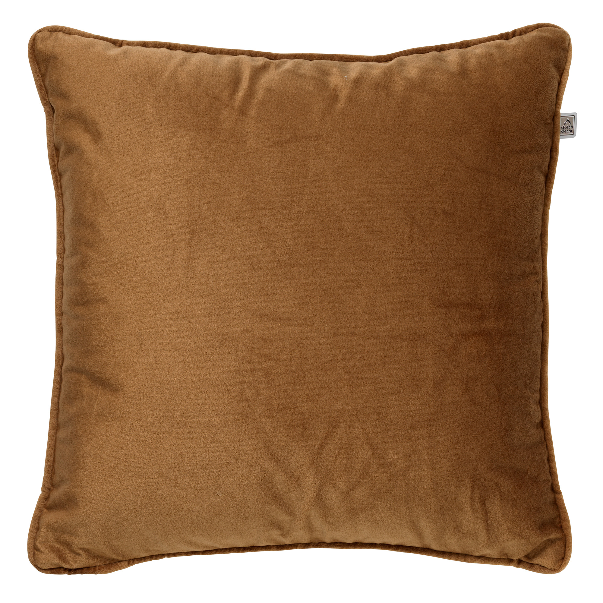 FINN - Sierkussen 45x45 cm - velvet - effen kleur - Tobacco Brown - bruin