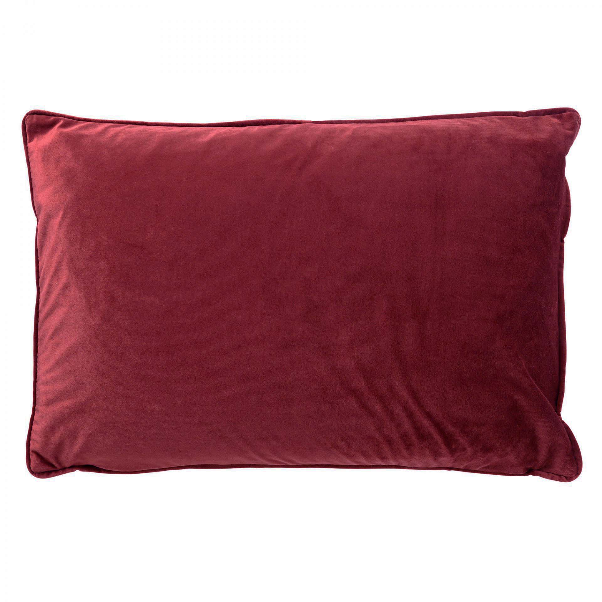 FINN - Kussenhoes 40x60 cm - velvet - effen kleur - Merlot - rood