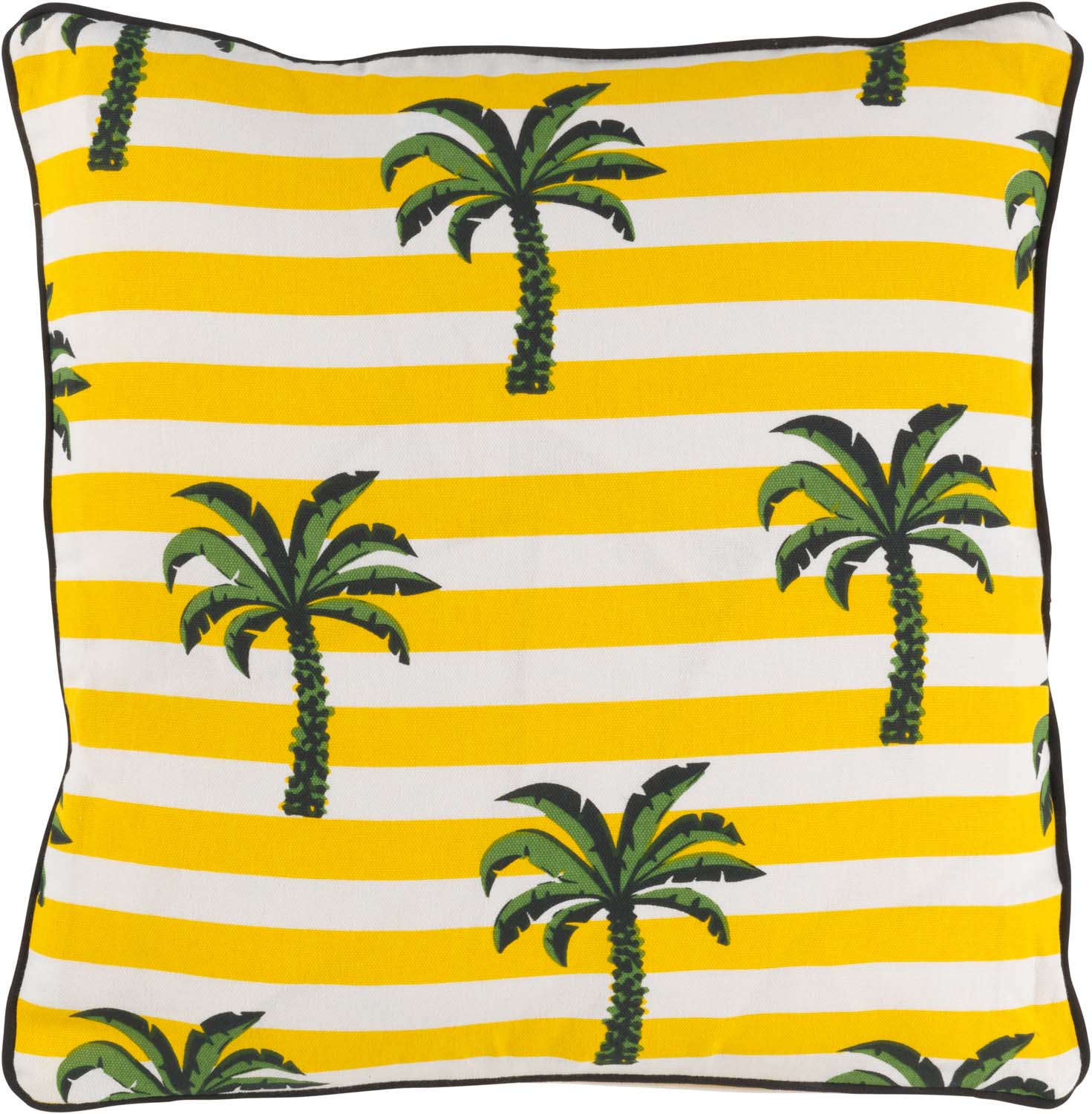 GINA - Sierkussen palmbomen 45x45 cm - geel / wit / groen - katoen
