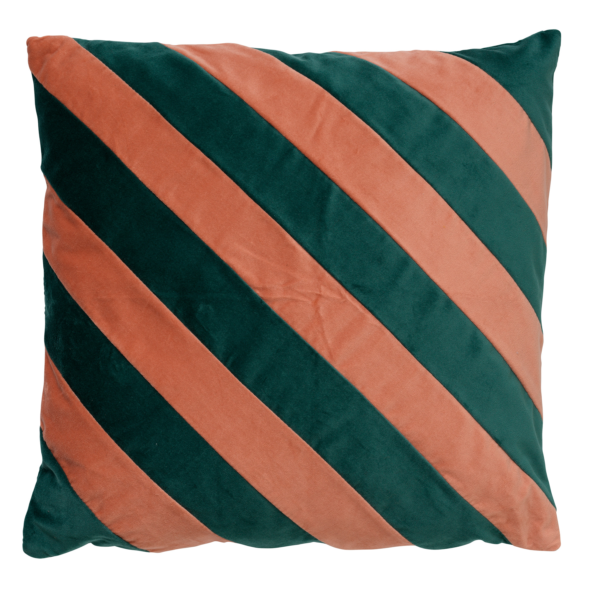 PEBBE - Kussenhoes velvet 45x45 cm - sagebrush green - groen - strepen