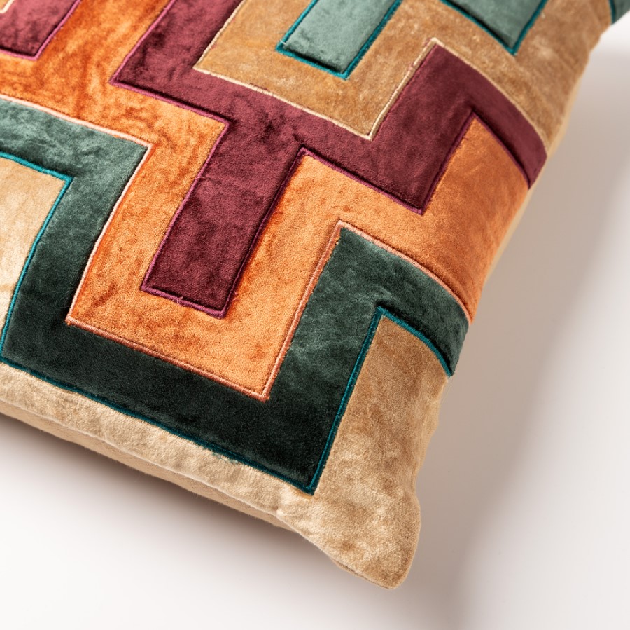 BELLONA | Sierkussen 45x45 cm | Semolina | Beige | Multicolor | Hoii | met duurzame kussenvulling