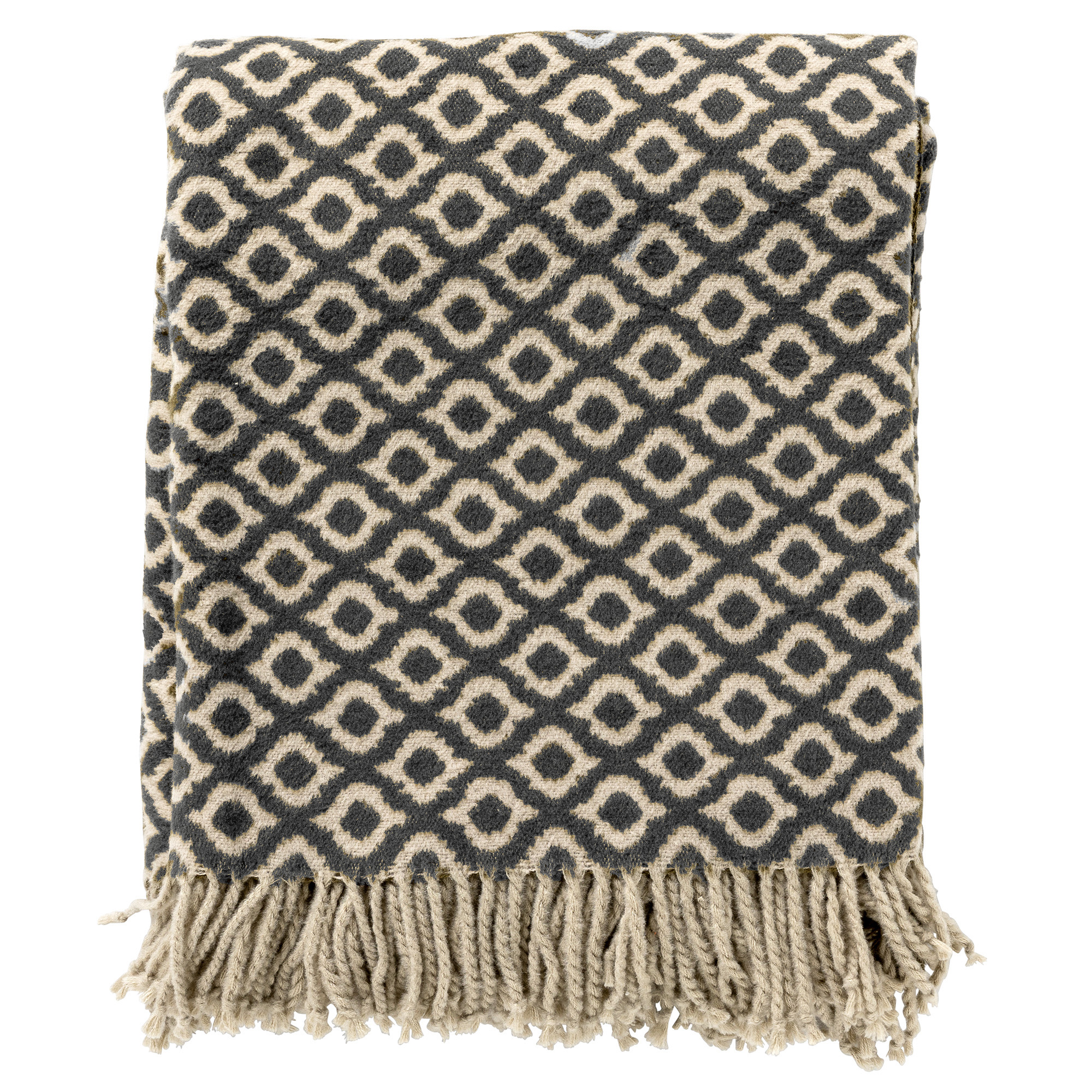 ISABELLA |  Plaid | 150x200 cm Raven | Zwart | Uni | Hoii | 60% Katoen 40% Acryl