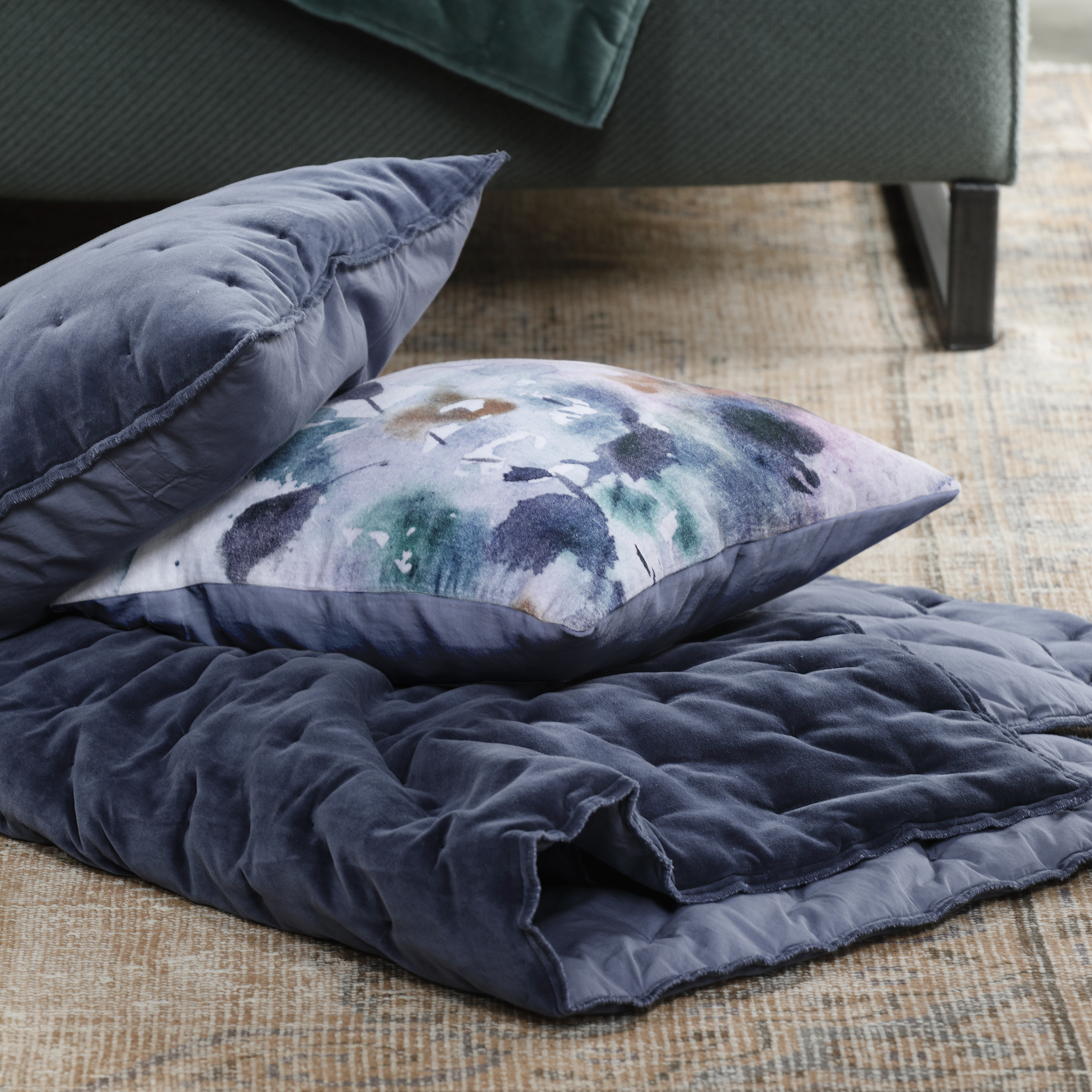 VELVET TOUCH -  Sierkussen Walra Velvet Touch 40x60 cm  Blauw